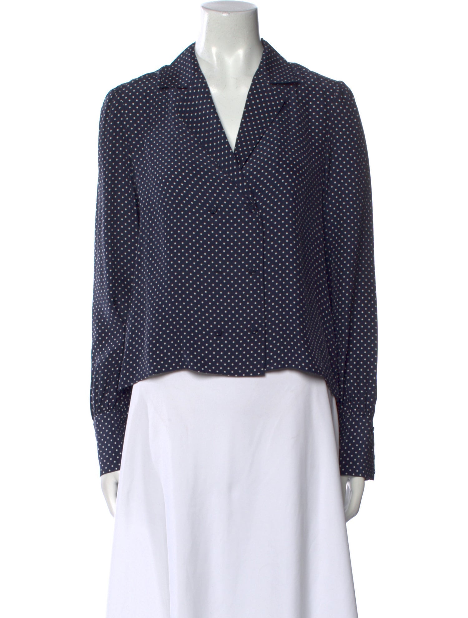 FRAME Silk Polka Dot Print Blouse