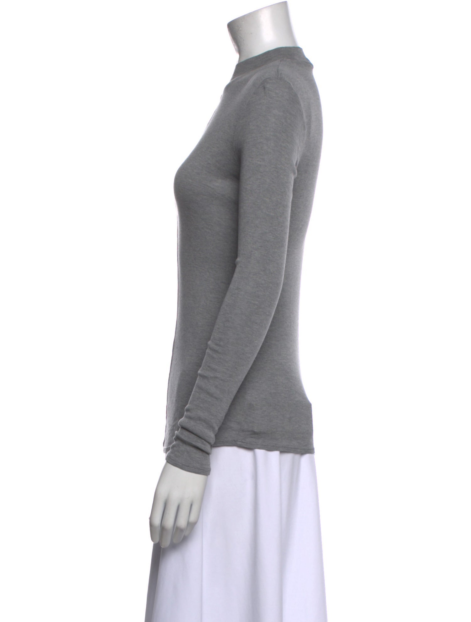 FRAME Silk Mock Neck Top