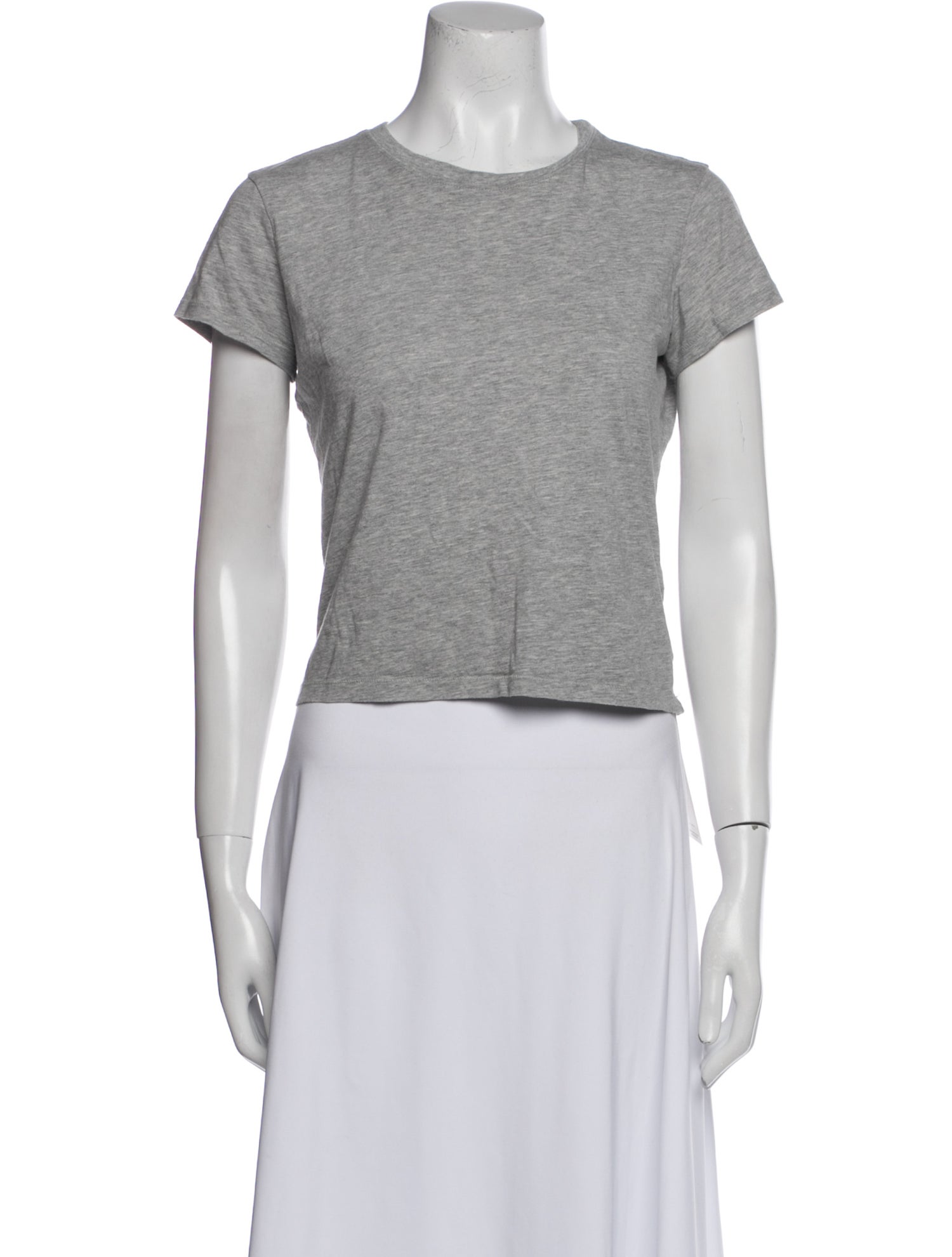 FRAME Crew Neck Short Sleeve Crop Top