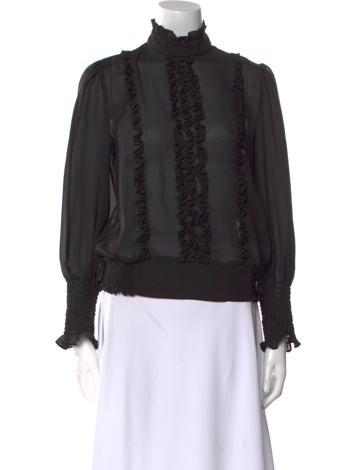 FRAME Mock Neck Long Sleeve Blouse