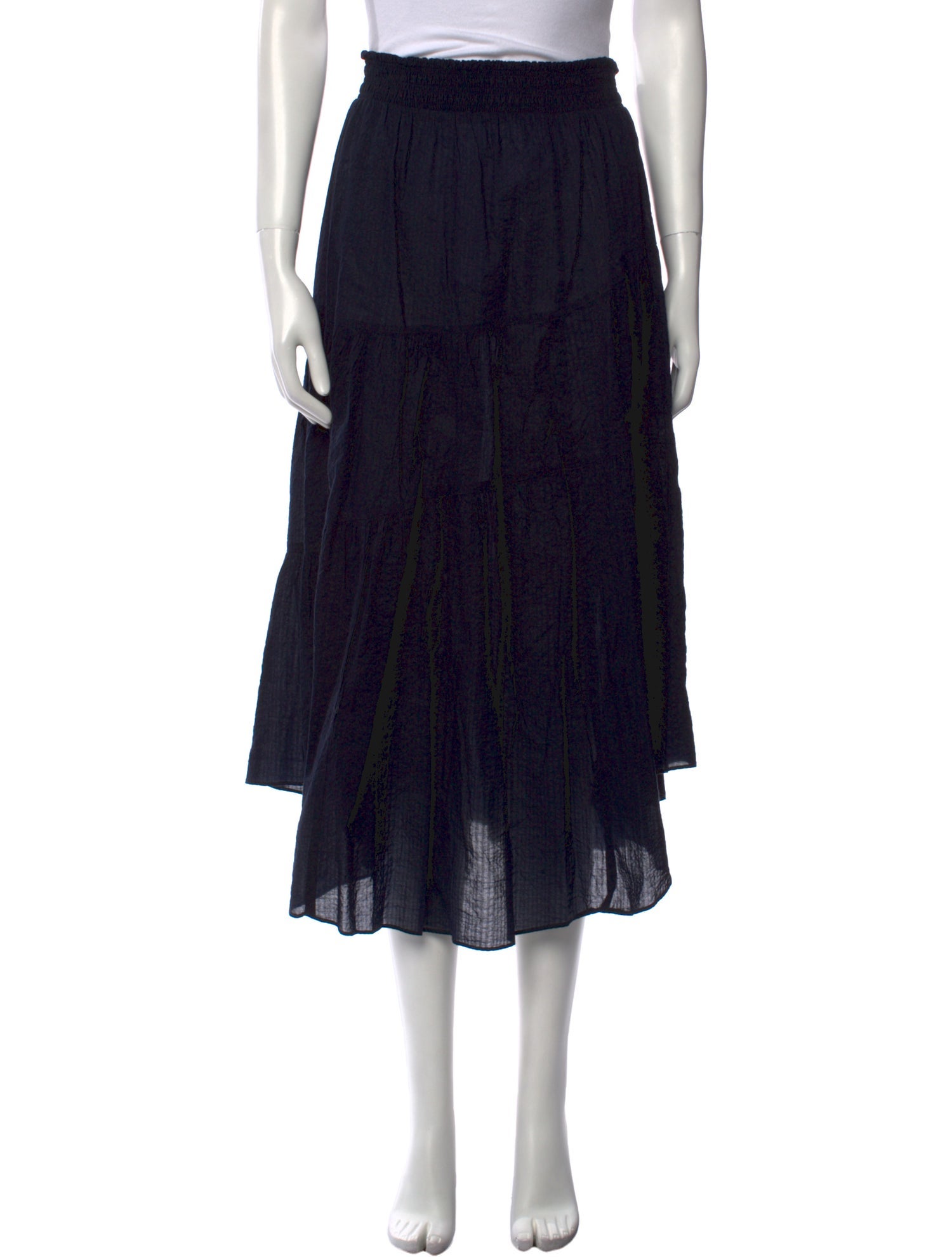 FRAME Ruffle Embellishment Knee-Length Skirt