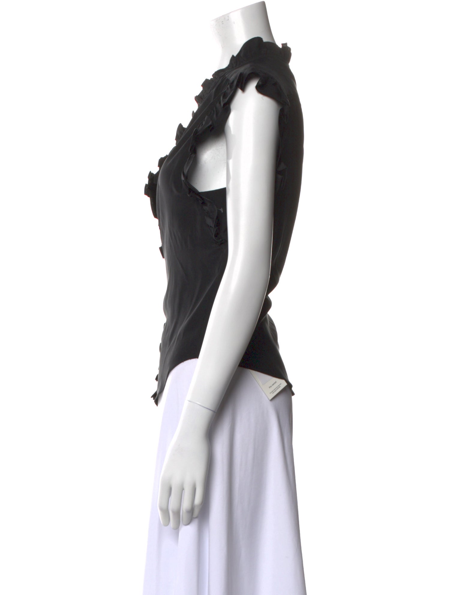 FRAME Silk V-Neck Button-Up Top