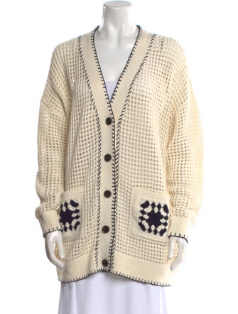 FRAME Printed V-Neck Sweater