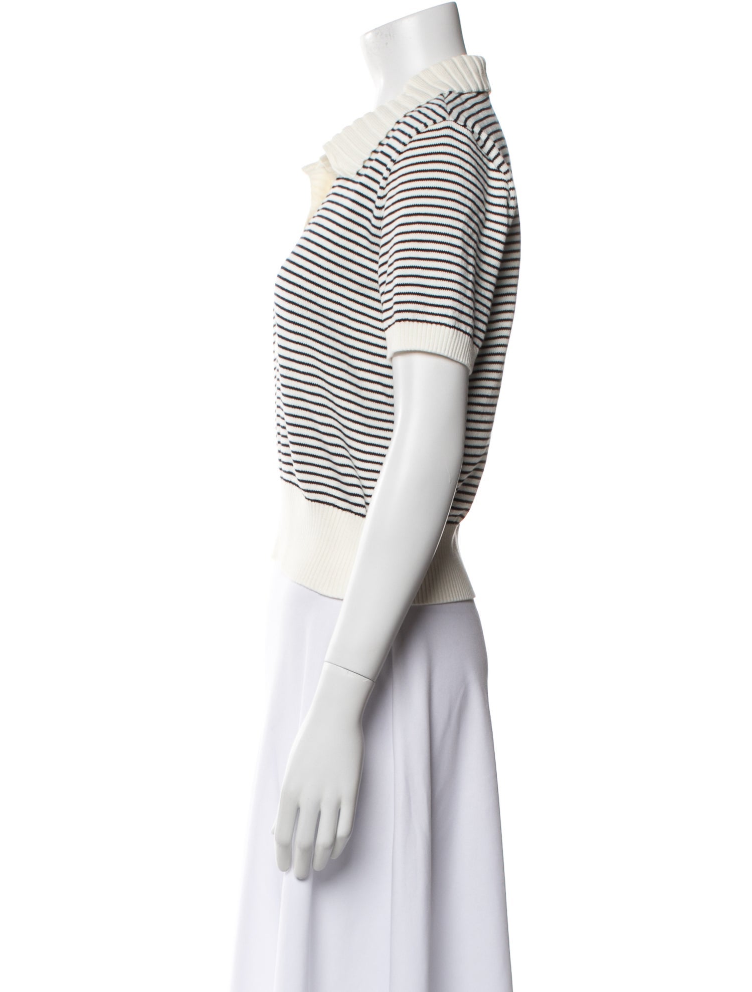 FRAME Striped V-Neck Polo