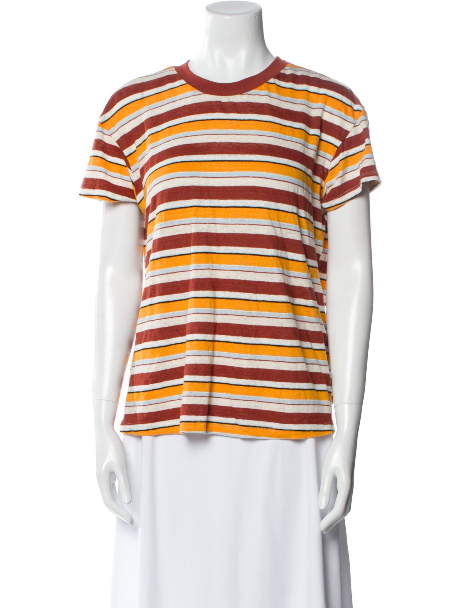 FRAME Linen Striped T-Shirt