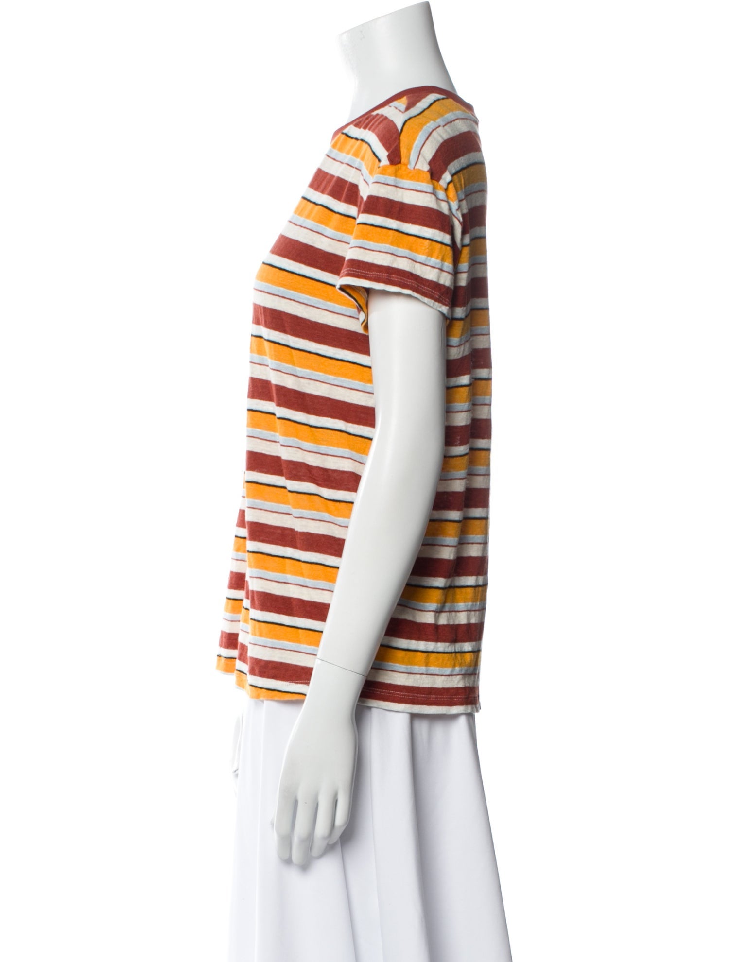 FRAME Linen Striped T-Shirt