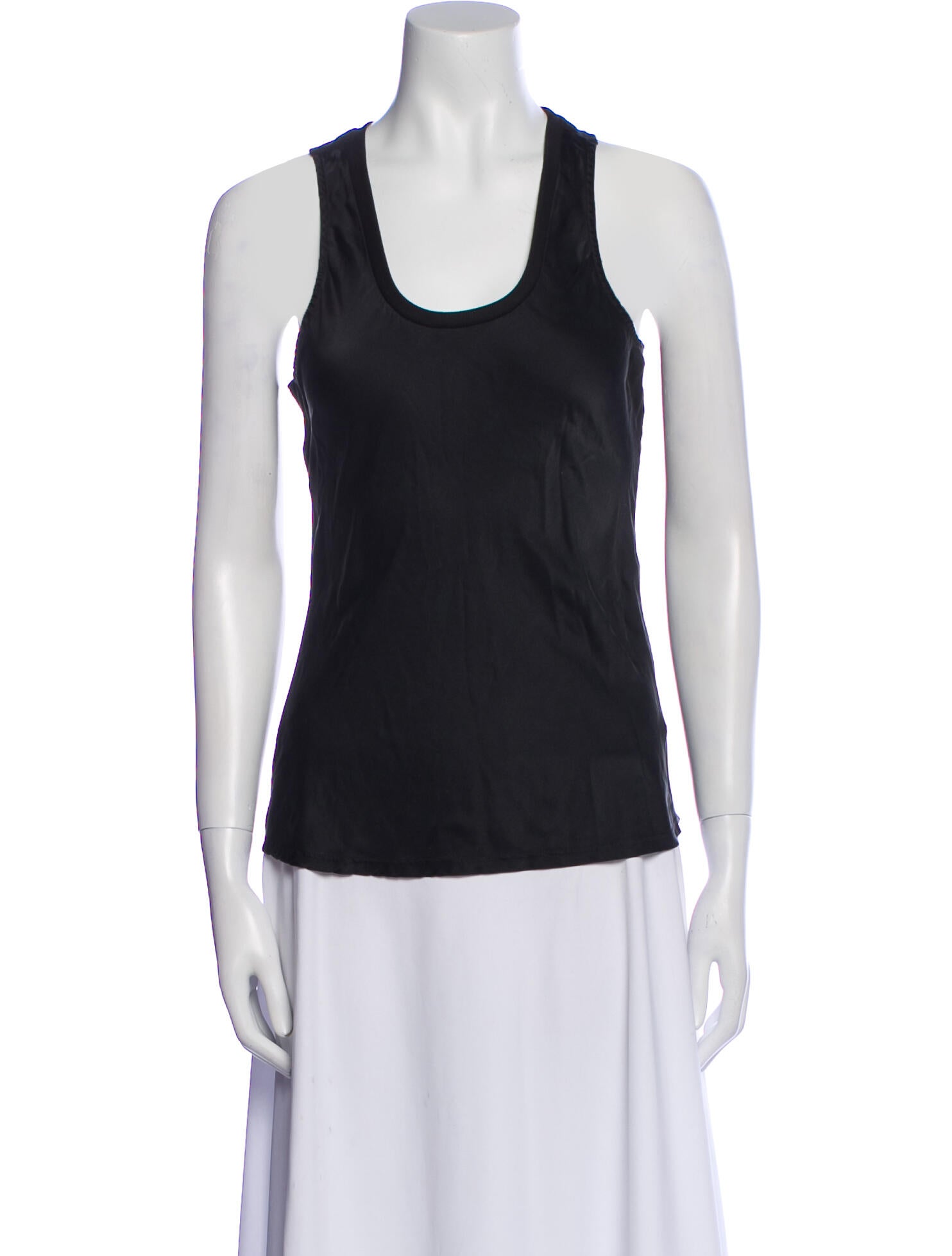 FRAME Silk Scoop Neck Top