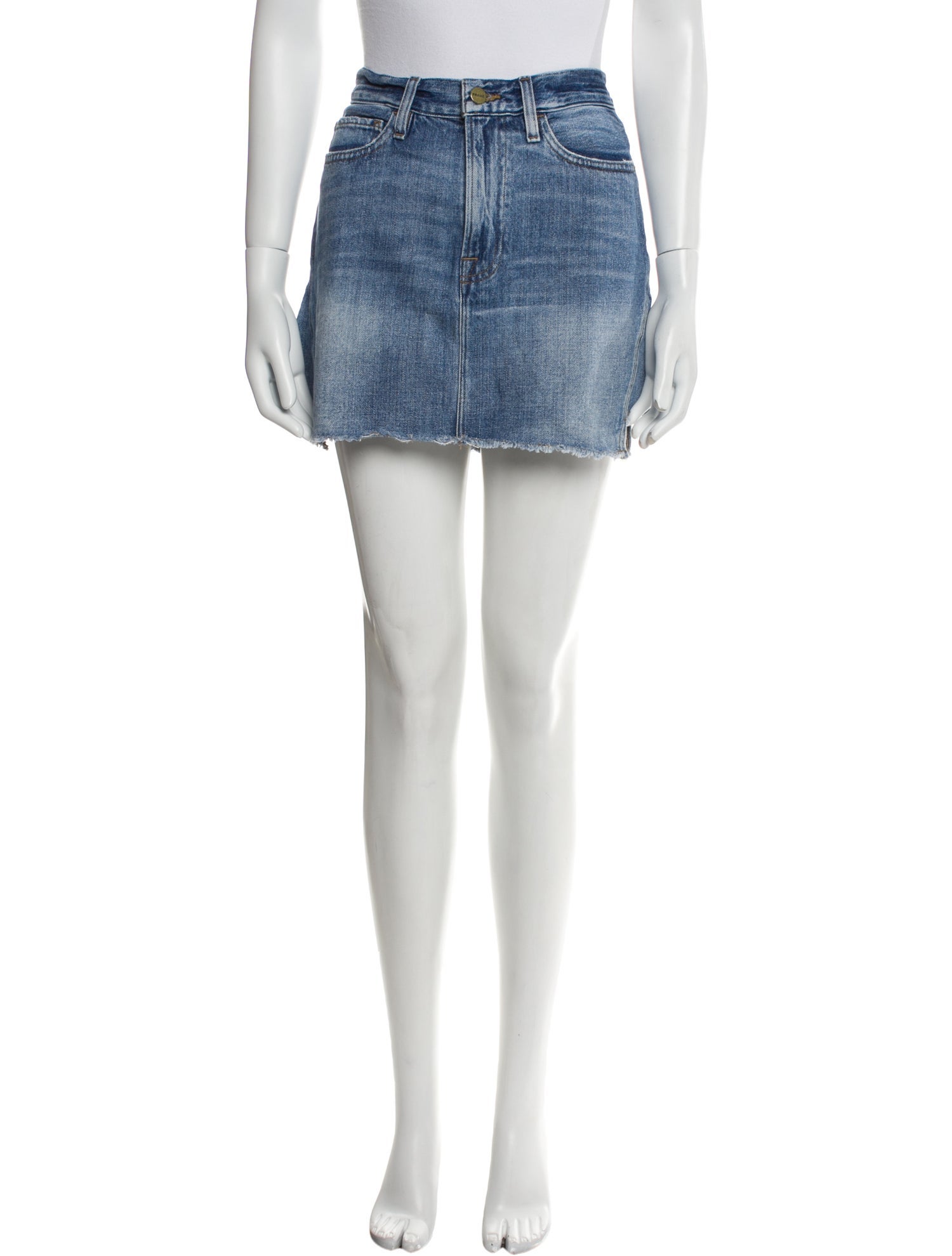 FRAME Distressed Accents Mini Skirt