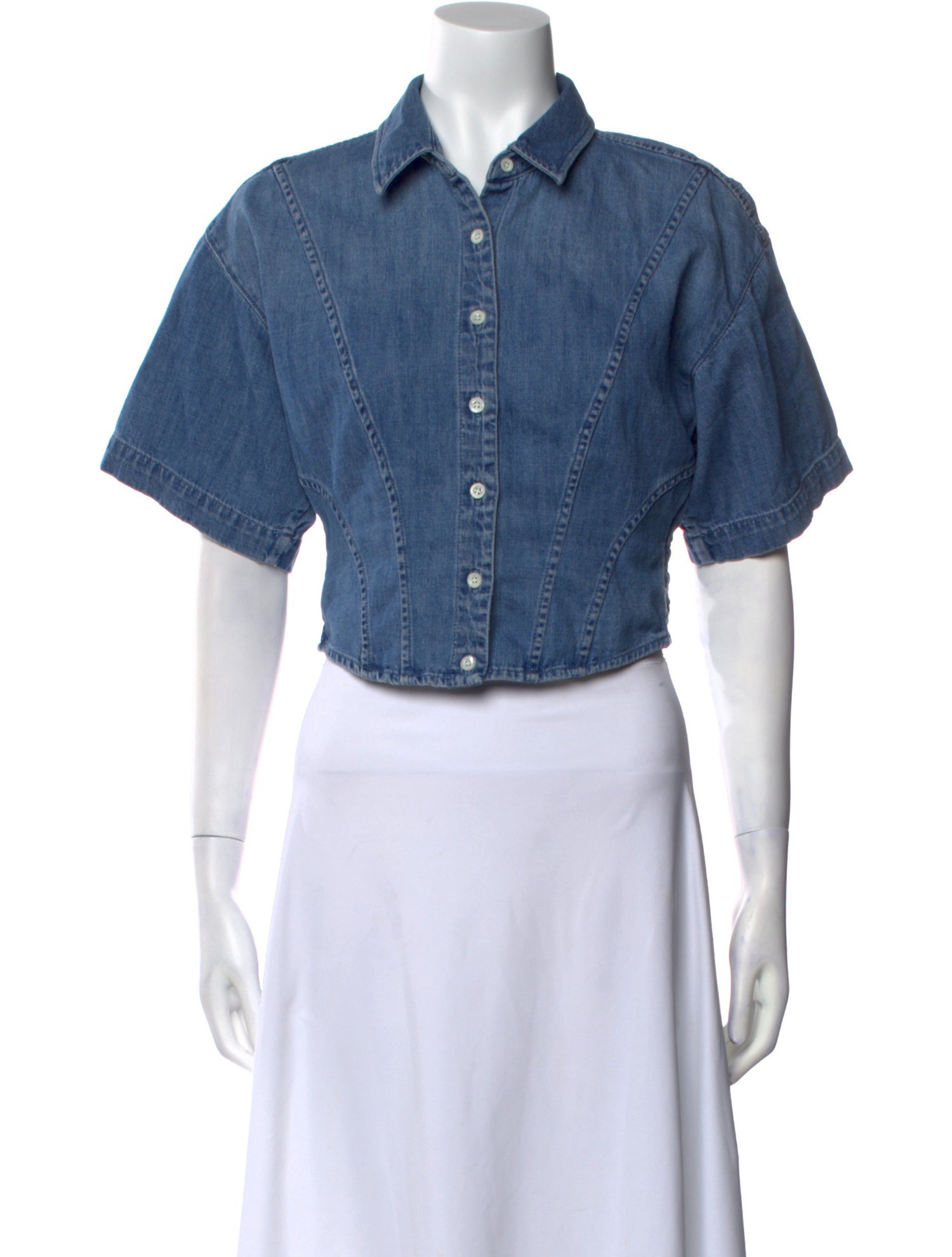 FRAME Short Sleeve Crop Top