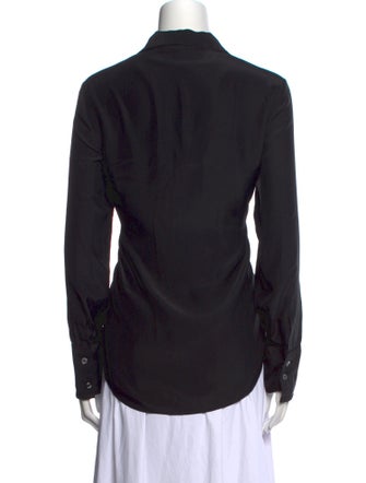 FRAME Silk Long Sleeve Button-Up Top