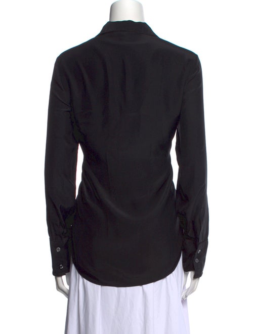 FRAME Silk Long Sleeve Button-Up Top