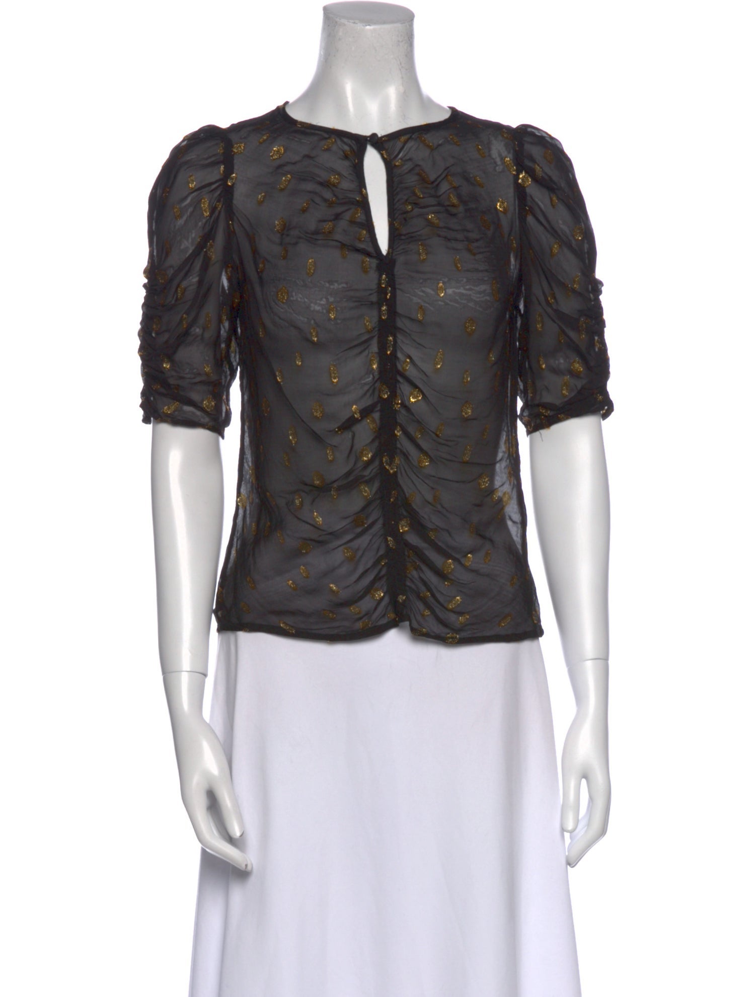 FRAME Printed Crew Neck Blouse