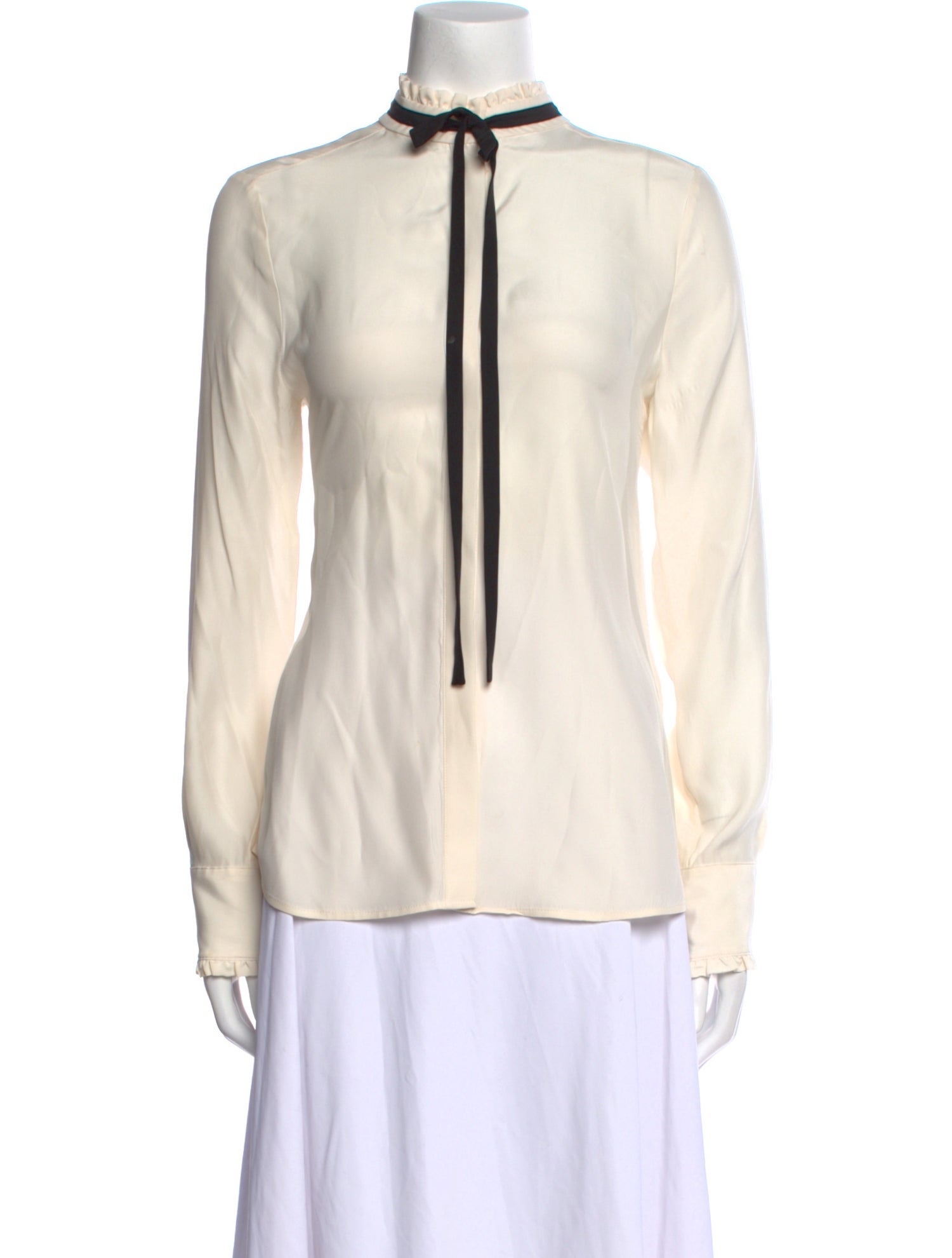 FRAME Silk Mock Neck Blouse