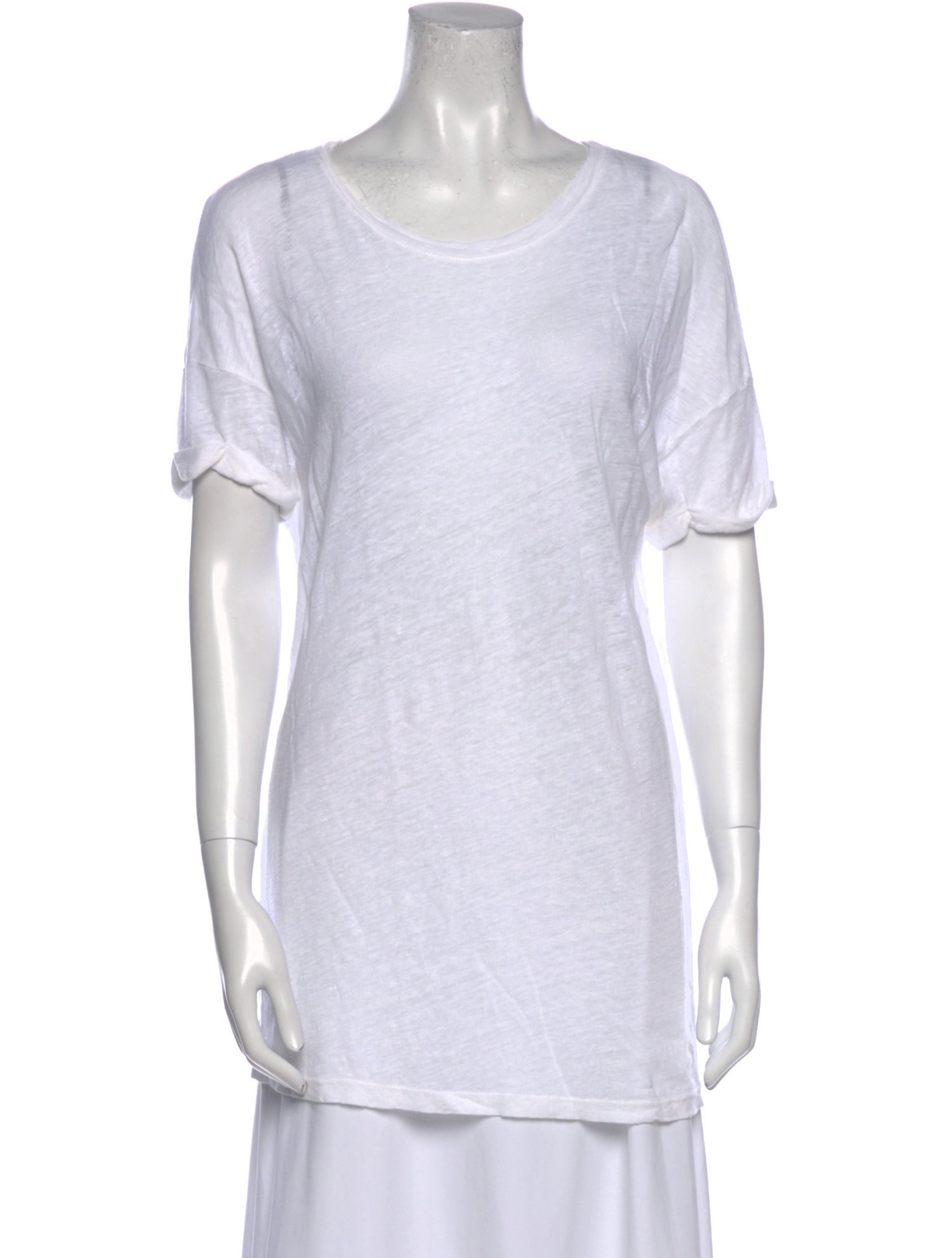 FRAME Linen Scoop Neck T-Shirt