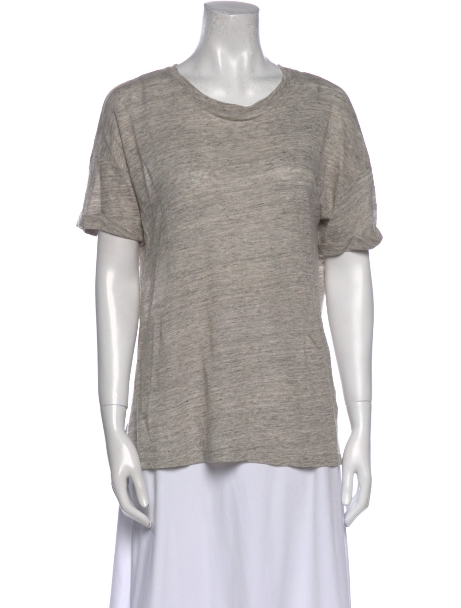 FRAME Linen Scoop Neck T-Shirt