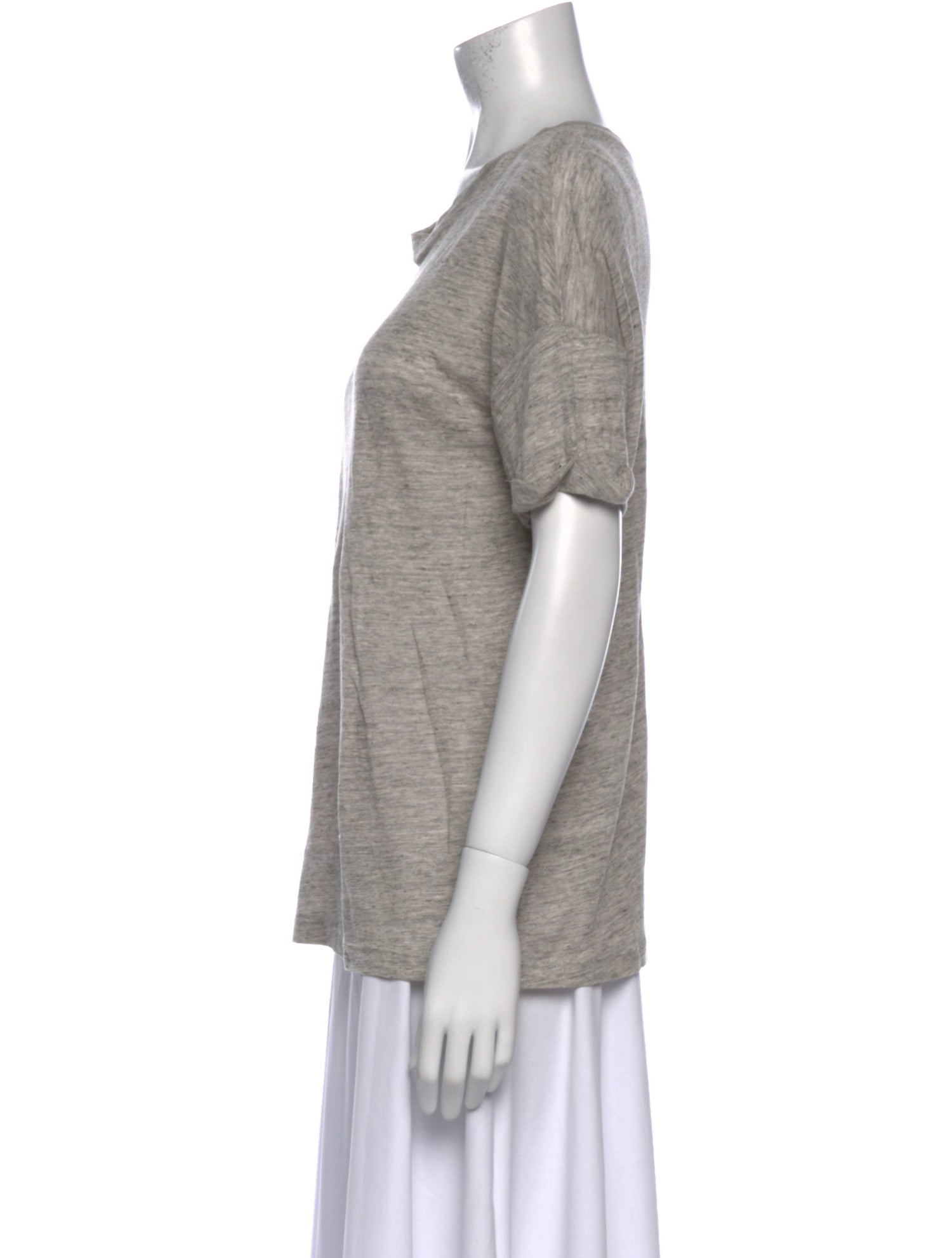 FRAME Linen Scoop Neck T-Shirt