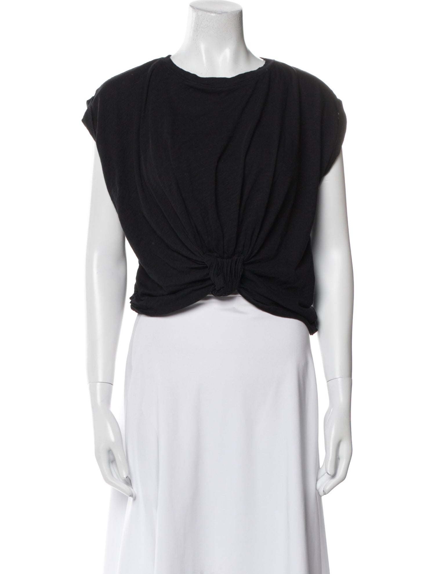 FRAME Crew Neck Short Sleeve Crop Top