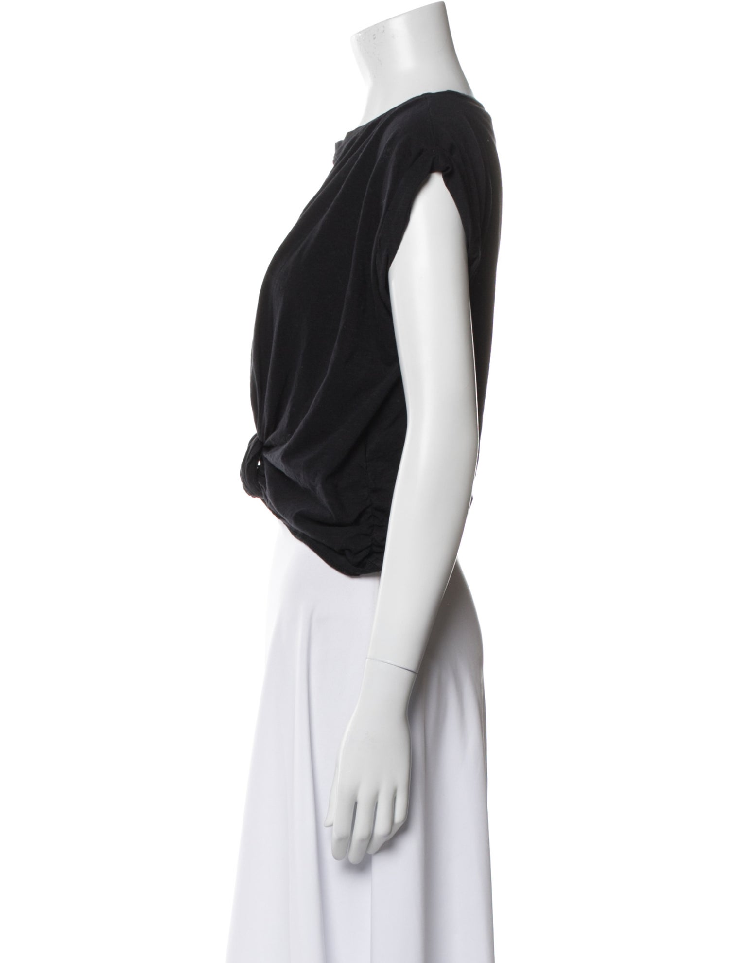 FRAME Crew Neck Short Sleeve Crop Top