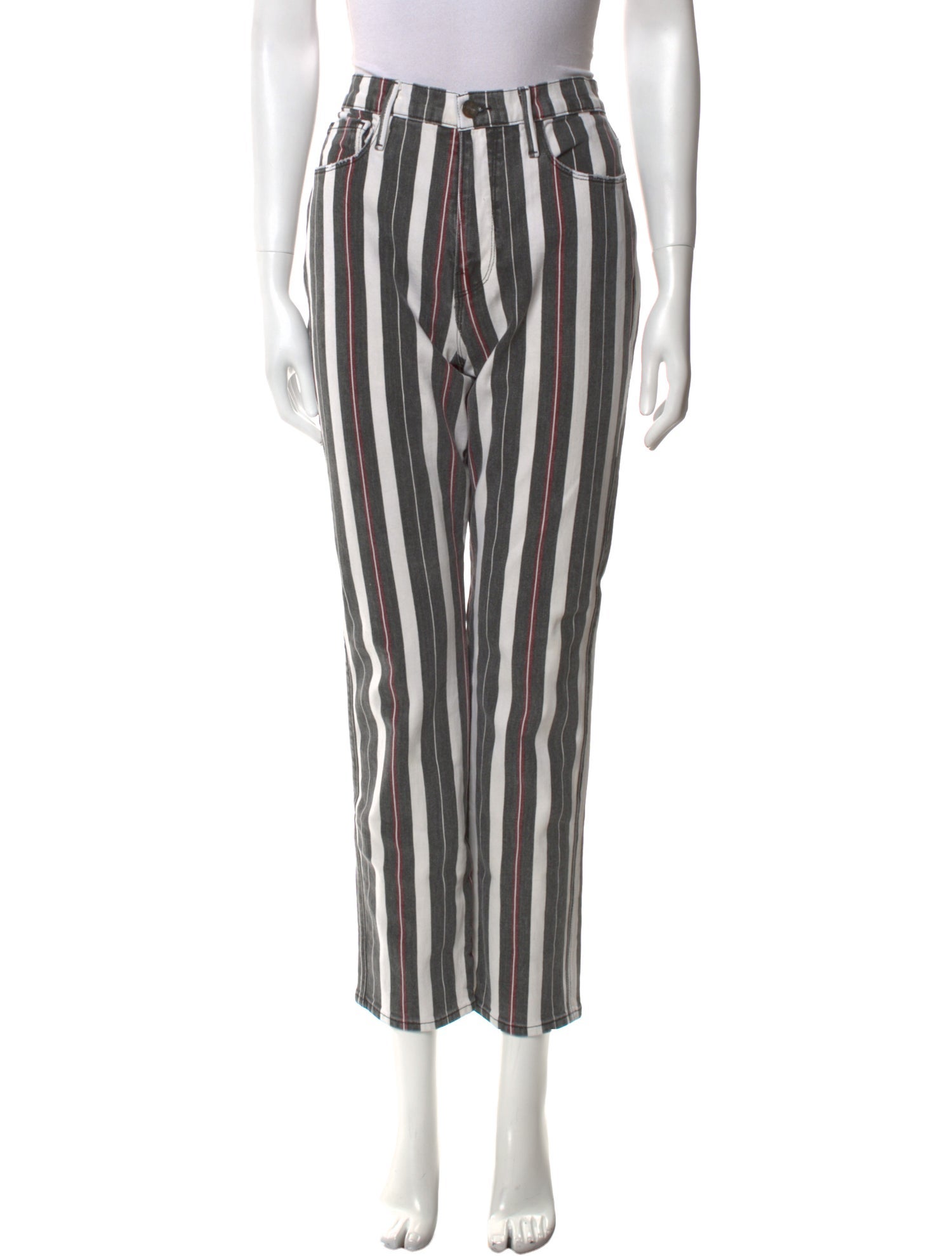 FRAME Striped Straight Leg Pants