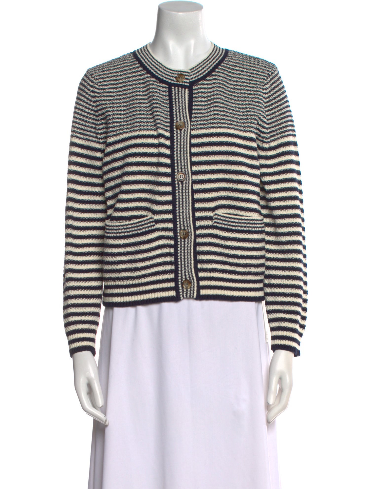FRAME Striped Scoop Neck Sweater w/ Tags