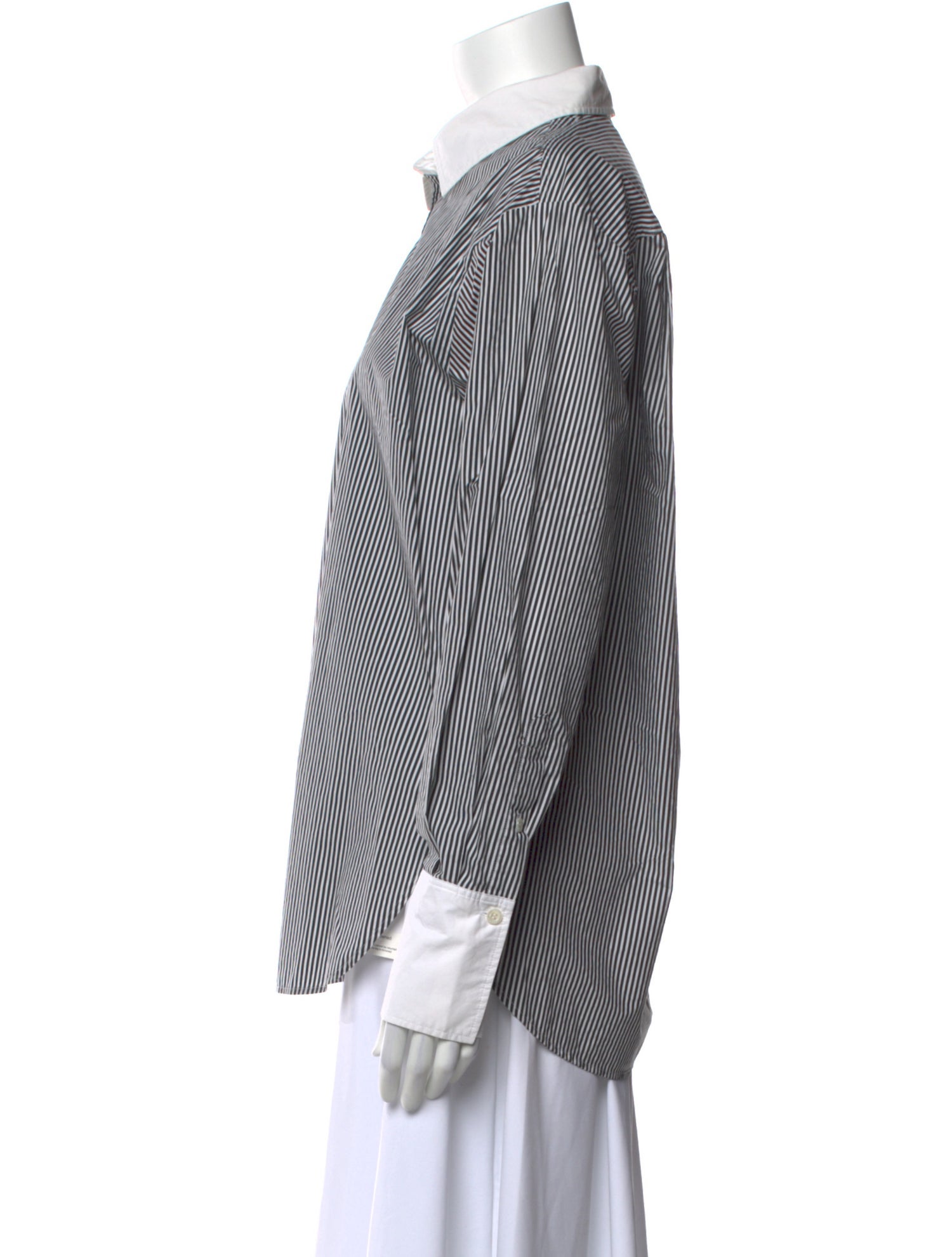 FRAME Striped Long Sleeve Button-Up Top