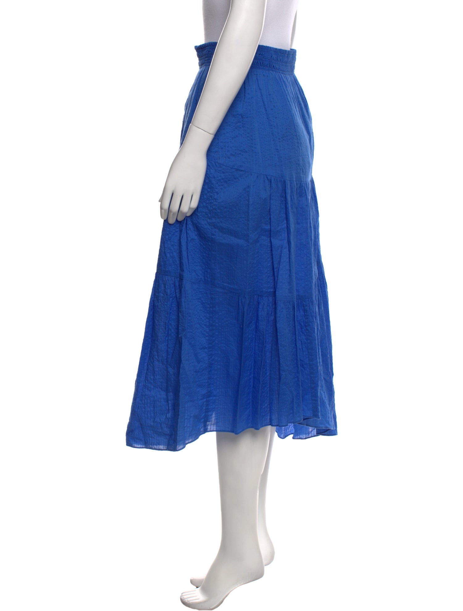 FRAME Pleated Accents Midi Length Skirt