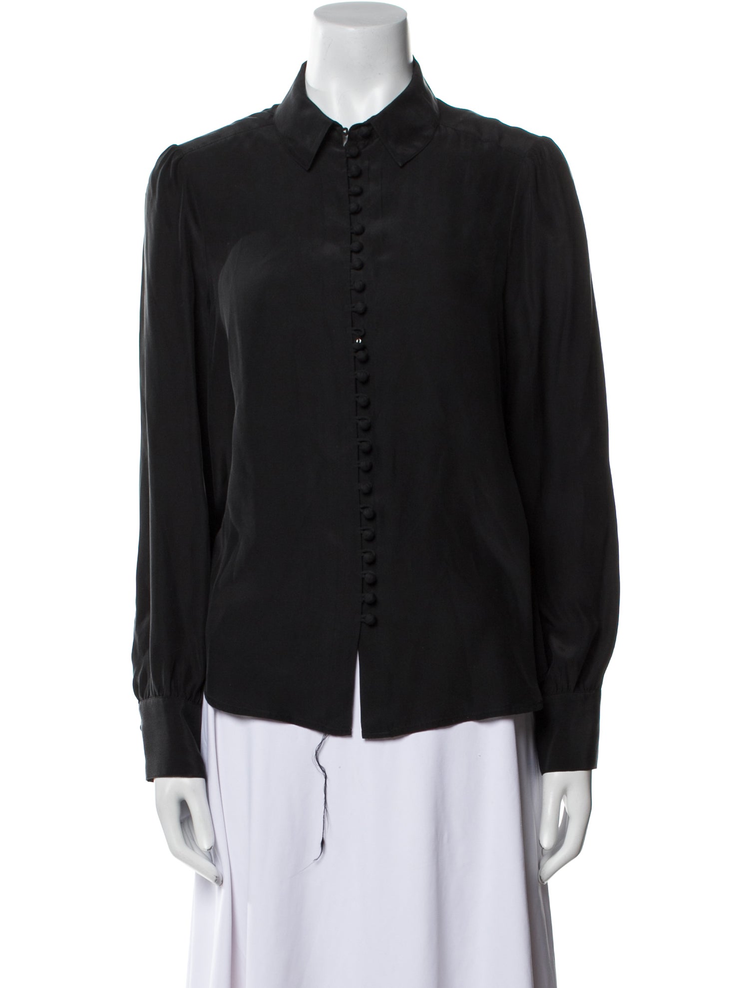 FRAME Silk Long Sleeve Button-Up Top