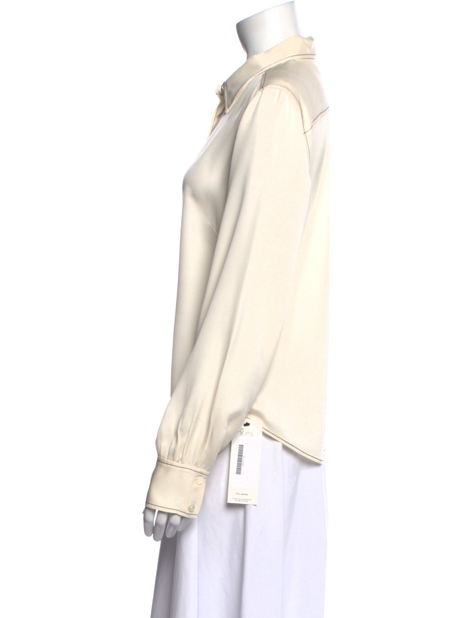 FRAME Silk Long Sleeve Button-Up Top