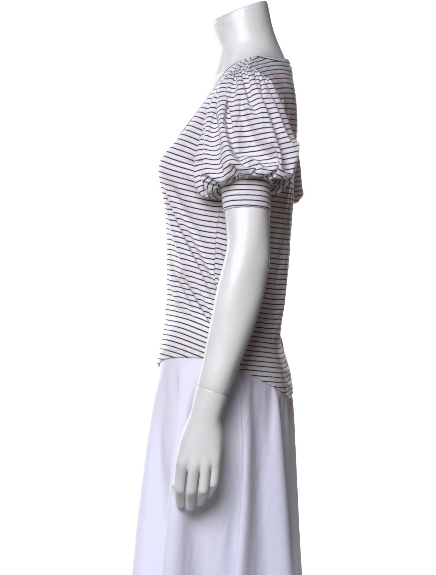 FRAME Striped Scoop Neck T-Shirt