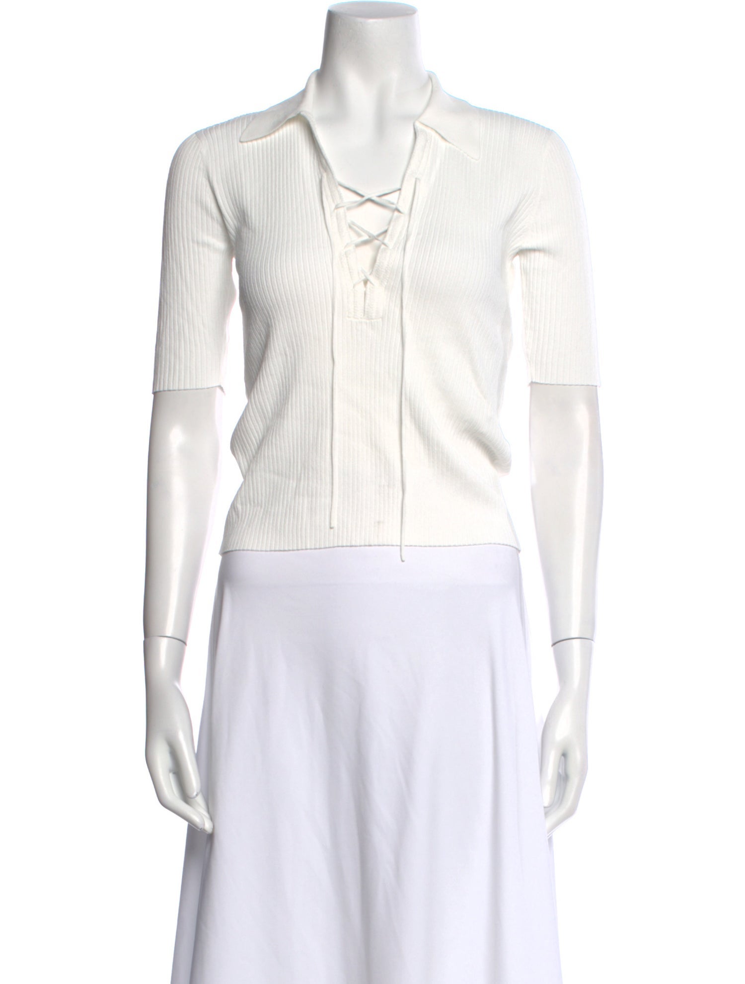 FRAME V-Neck Short Sleeve Crop Top