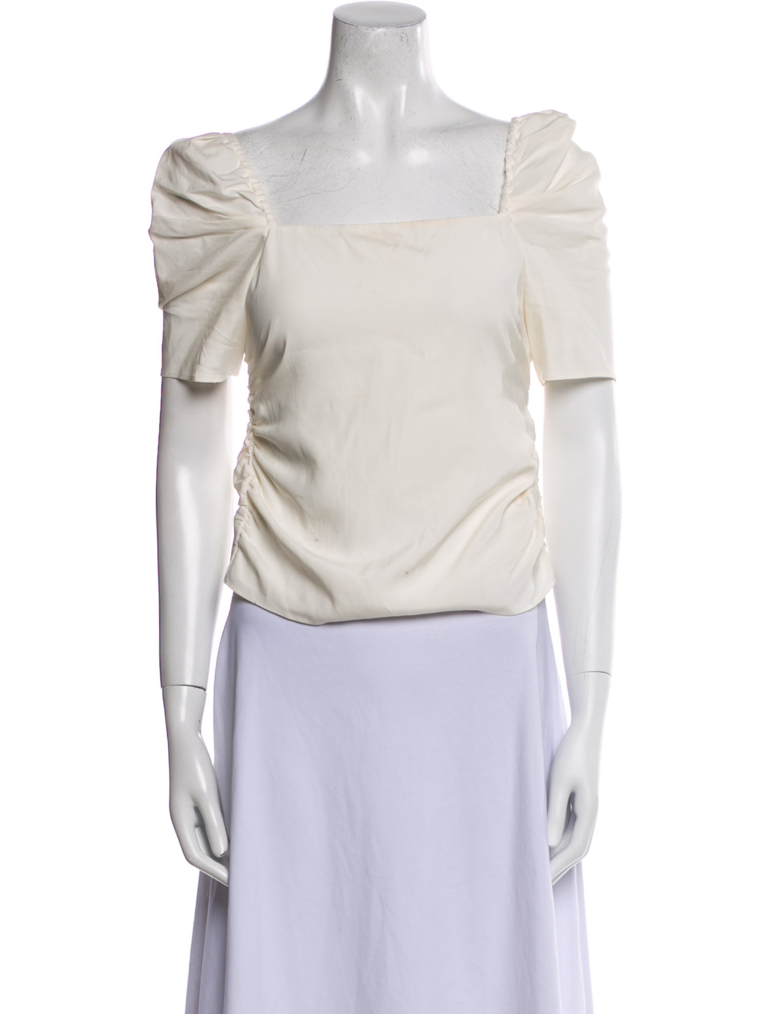 FRAME Silk Square Neckline Crop Top