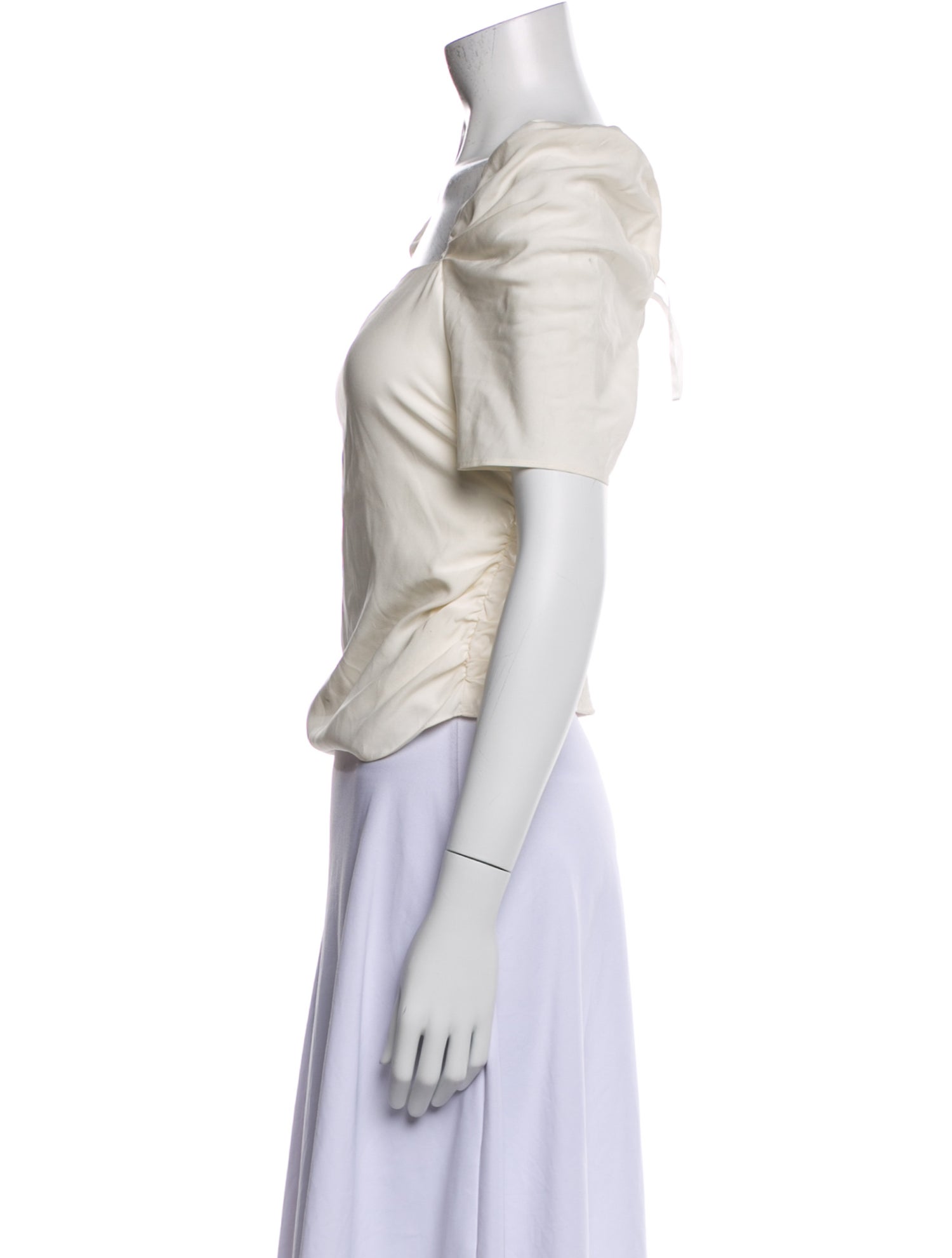 FRAME Silk Square Neckline Crop Top