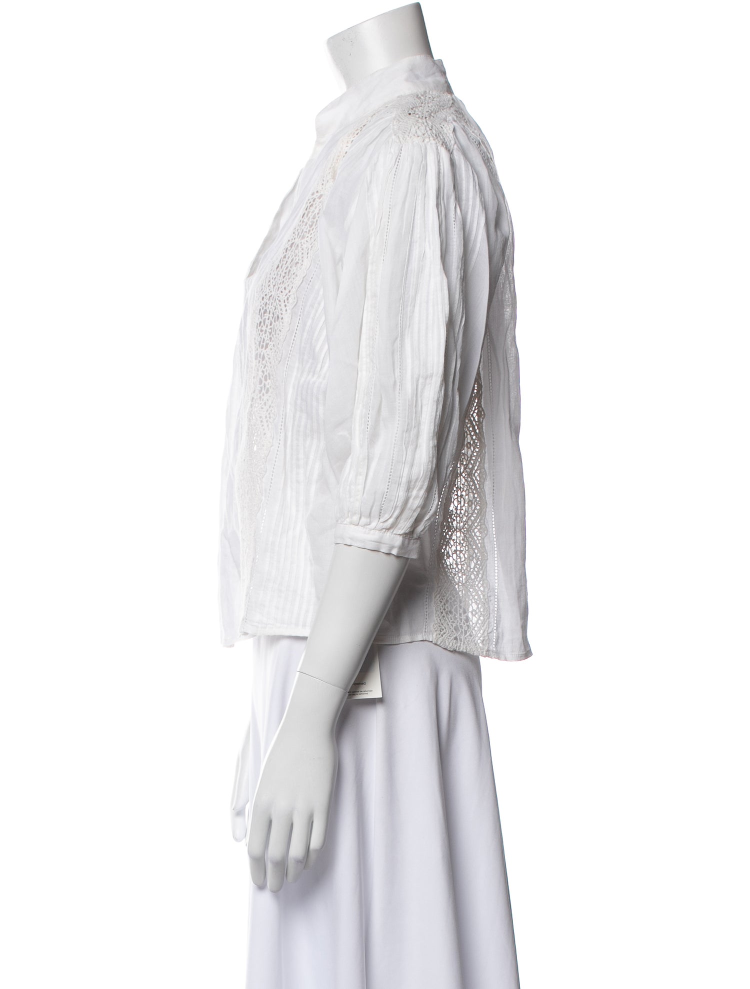 FRAME V-Neck Three-Quarter Sleeve Blouse