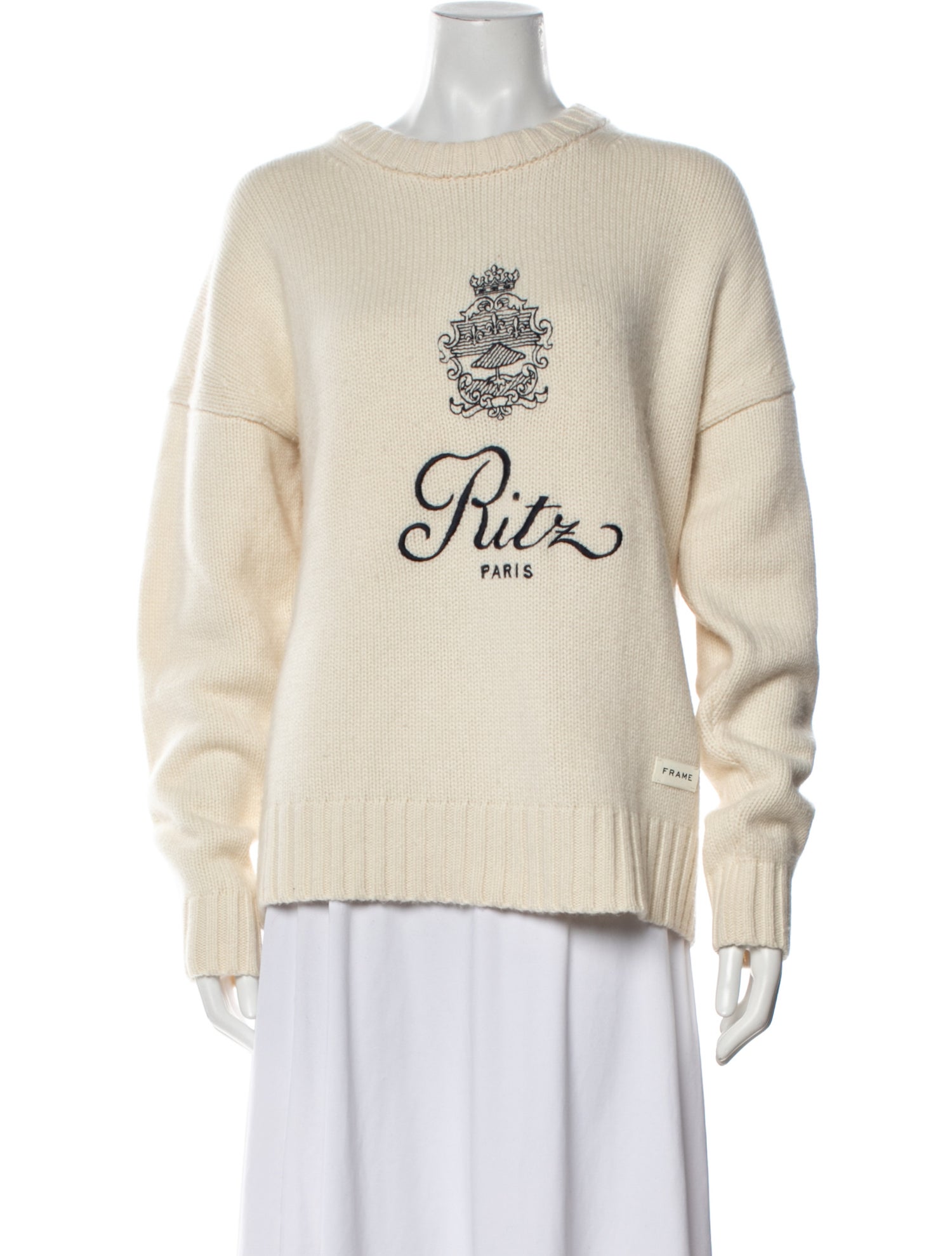 FRAME Cashmere Graphic Print Sweater