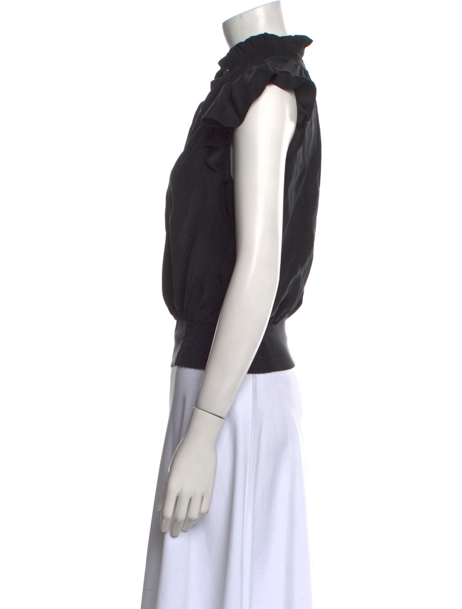 FRAME Silk Mock Neck Top