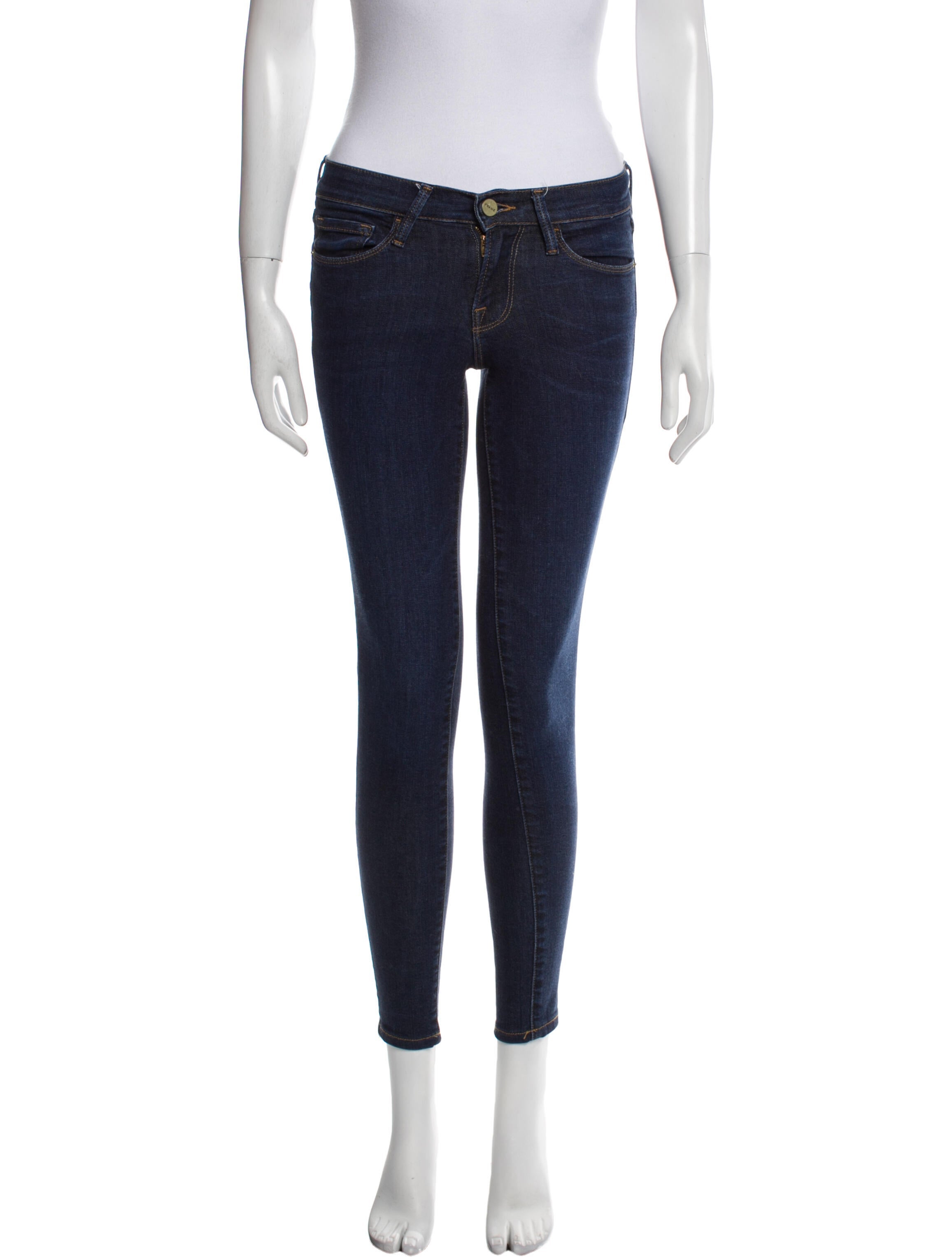 FRAME Mid-Rise Skinny Leg Jeans