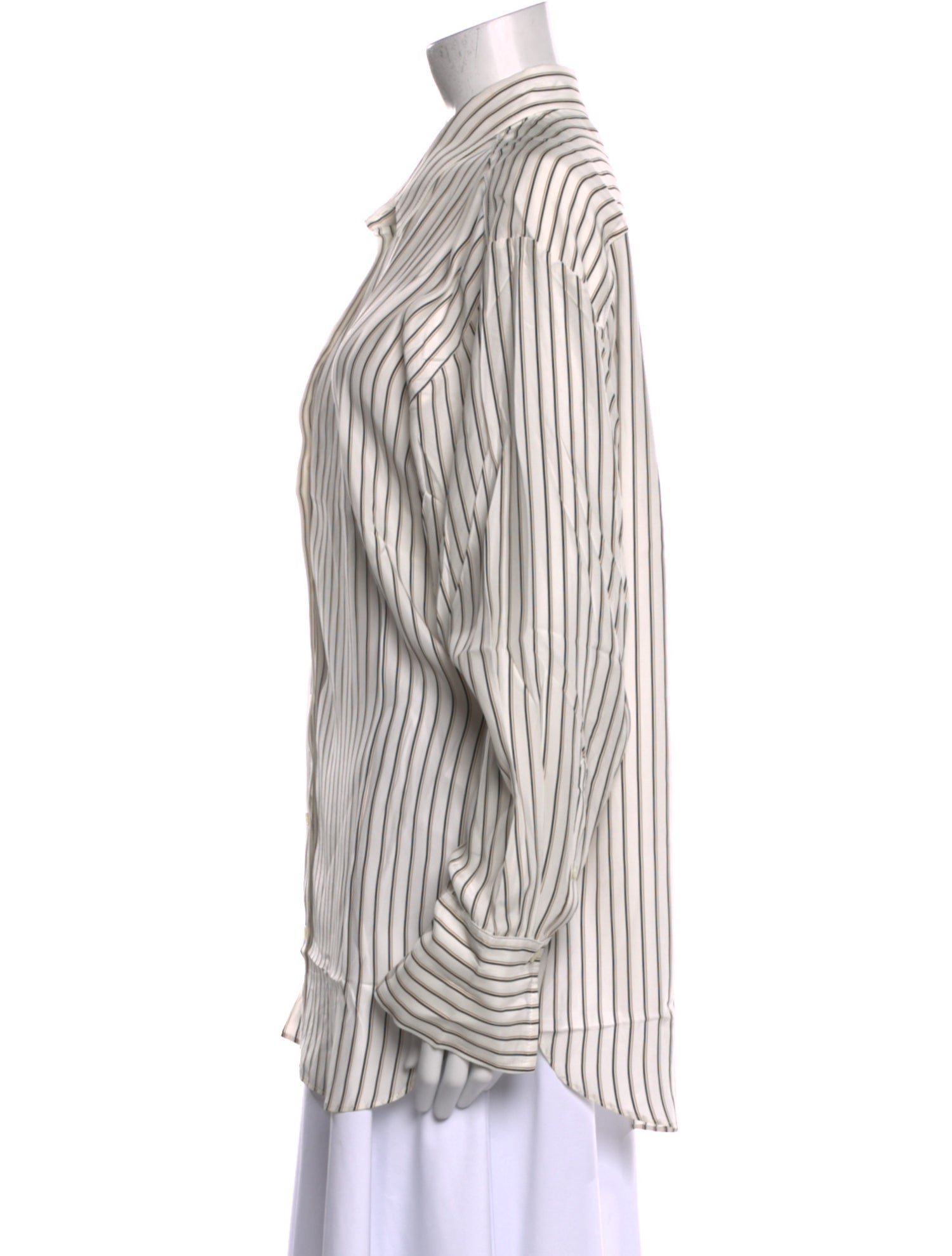 FRAME Silk Striped Button-Up Top w/ Tags