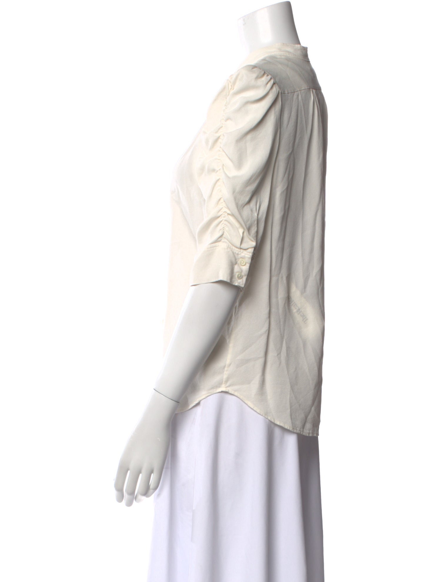 FRAME Silk Mock Neck Blouse