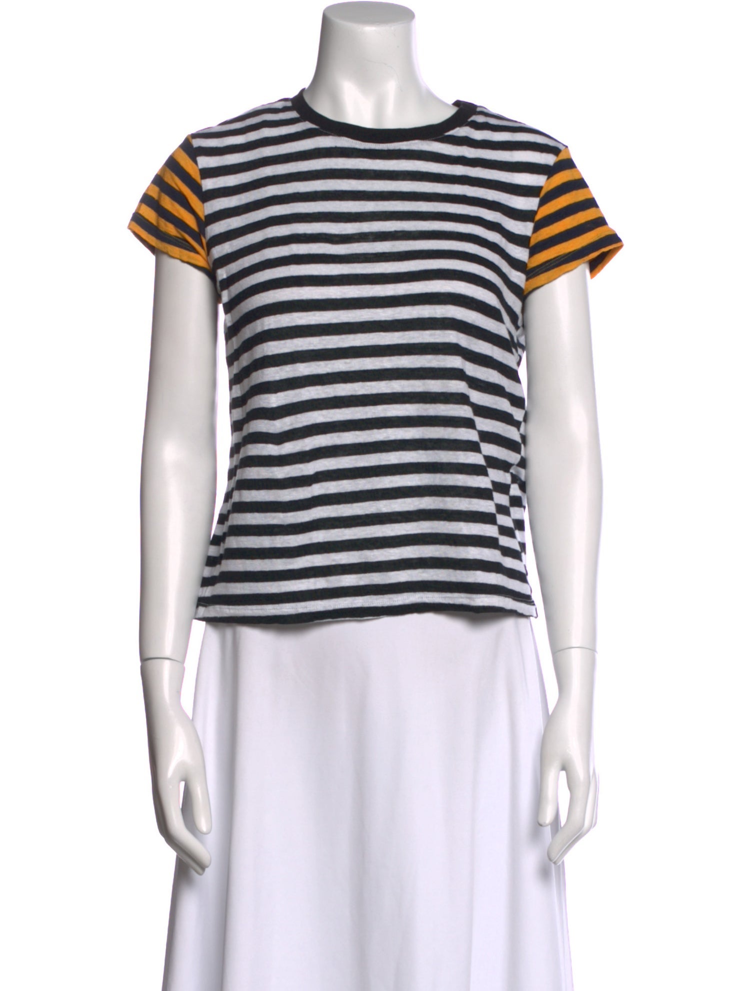 FRAME Linen Striped T-Shirt