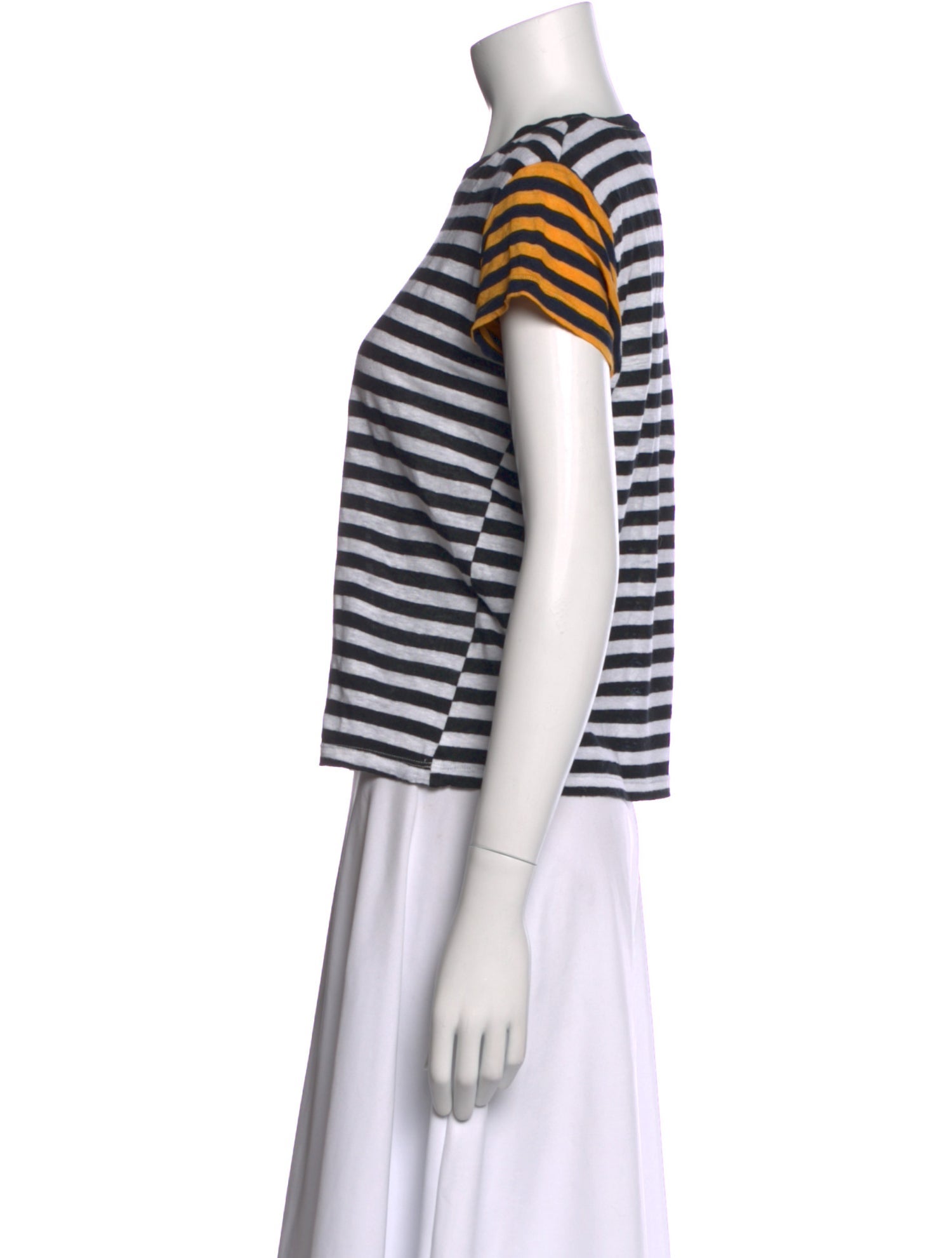 FRAME Linen Striped T-Shirt