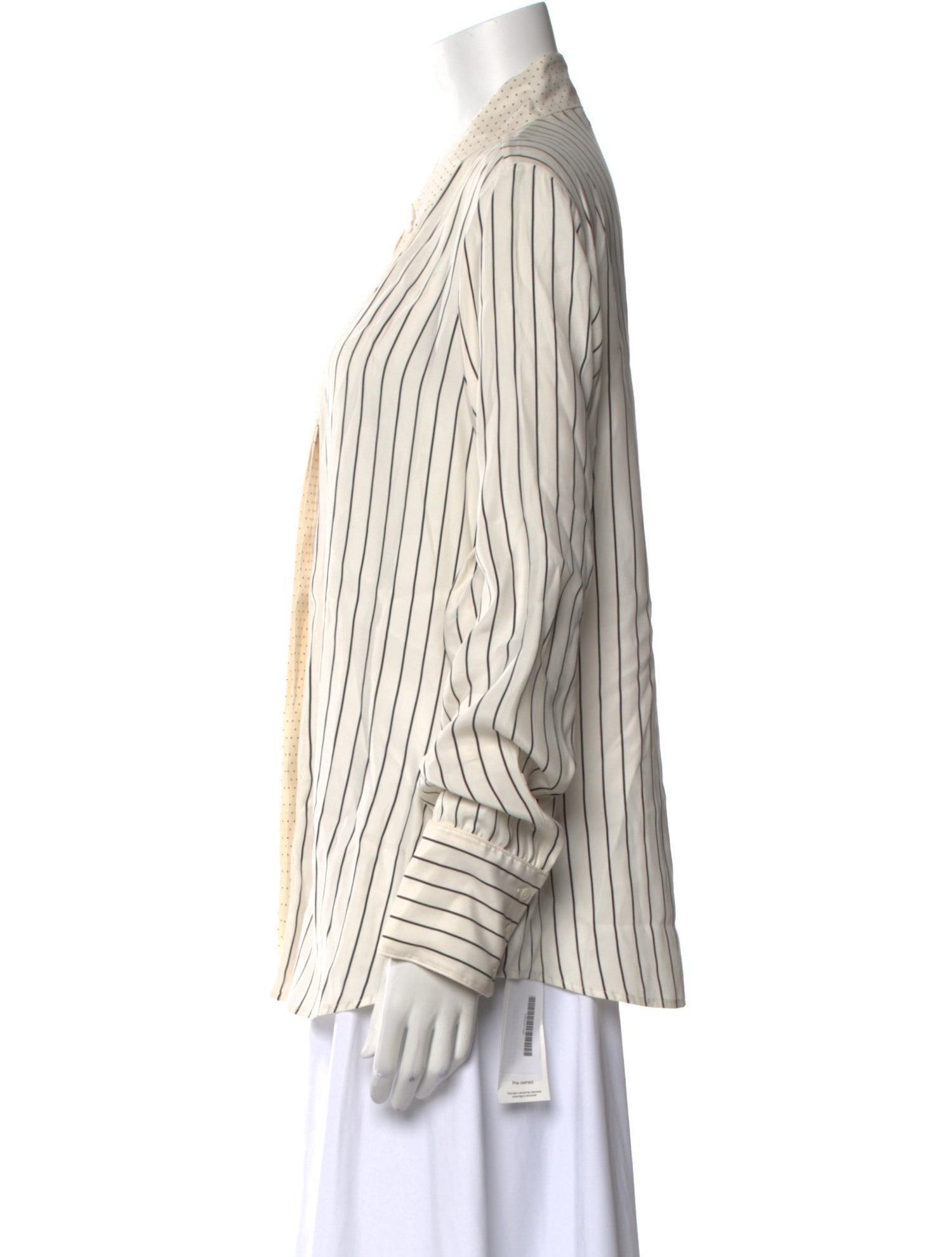 FRAME Silk Striped Button-Up Top