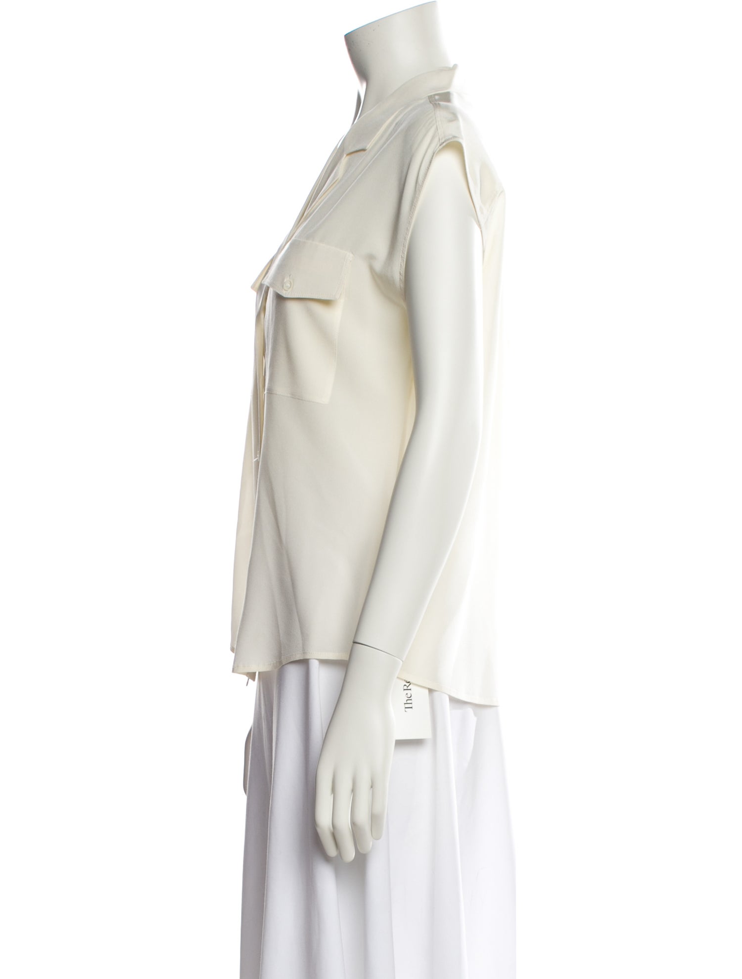 FRAME Silk Sleeveless Button-Up Top