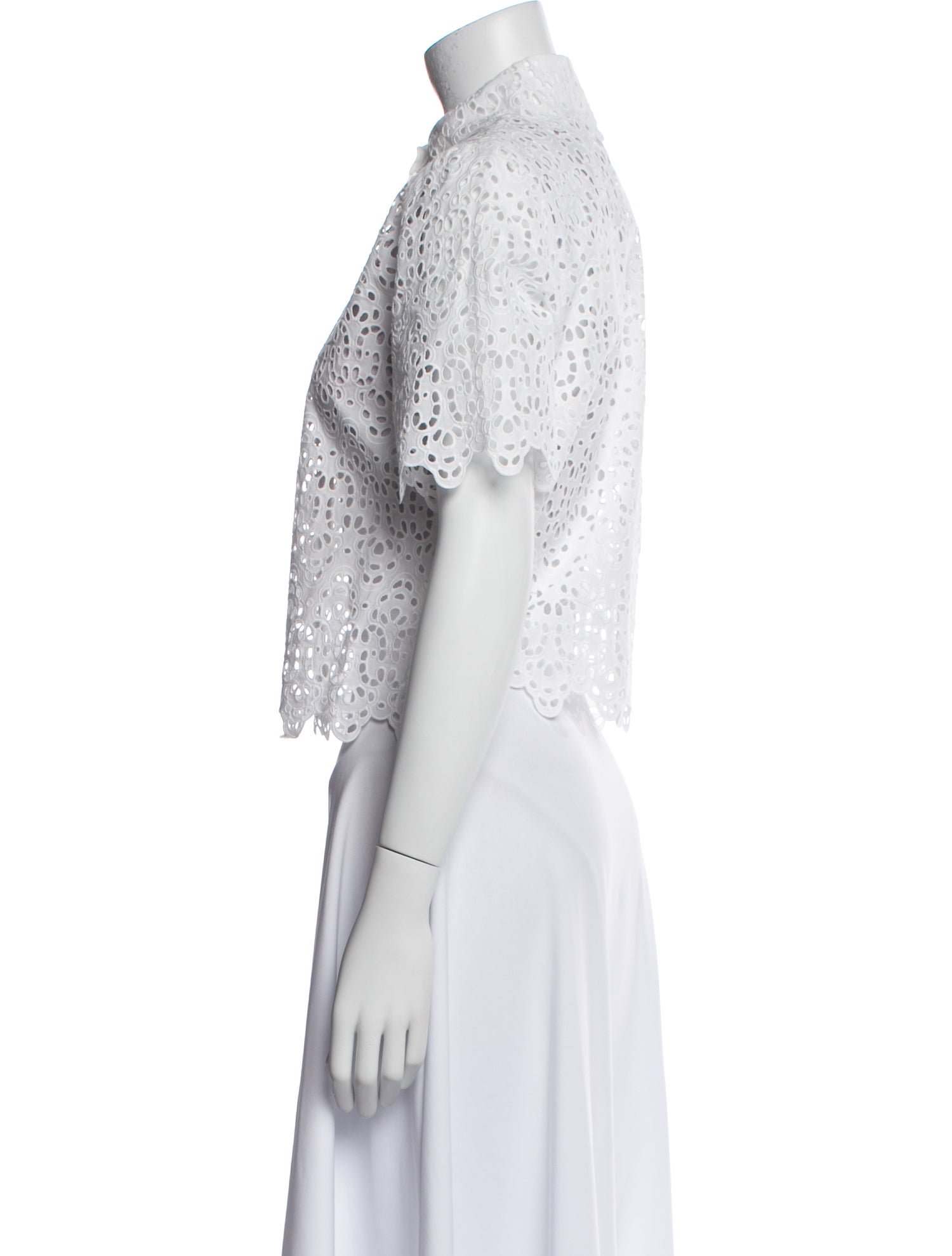 FRAME Lace Pattern Short Sleeve Crop Top w/ Tags