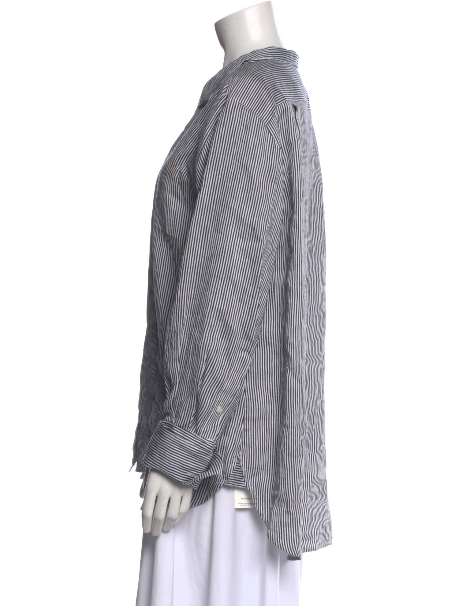 FRAME Linen Striped Button-Up Top