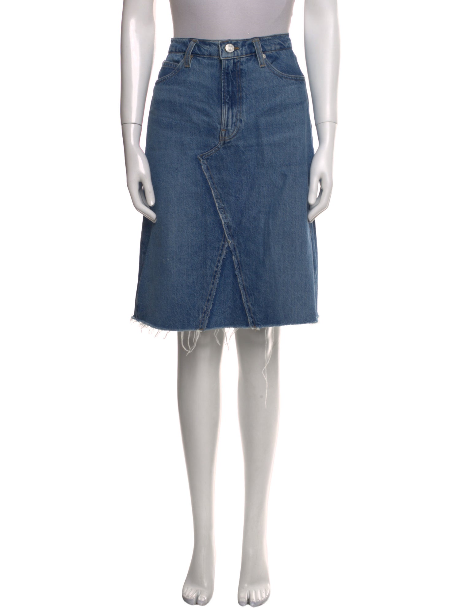 FRAME Distressed Accents Knee-Length Skirt