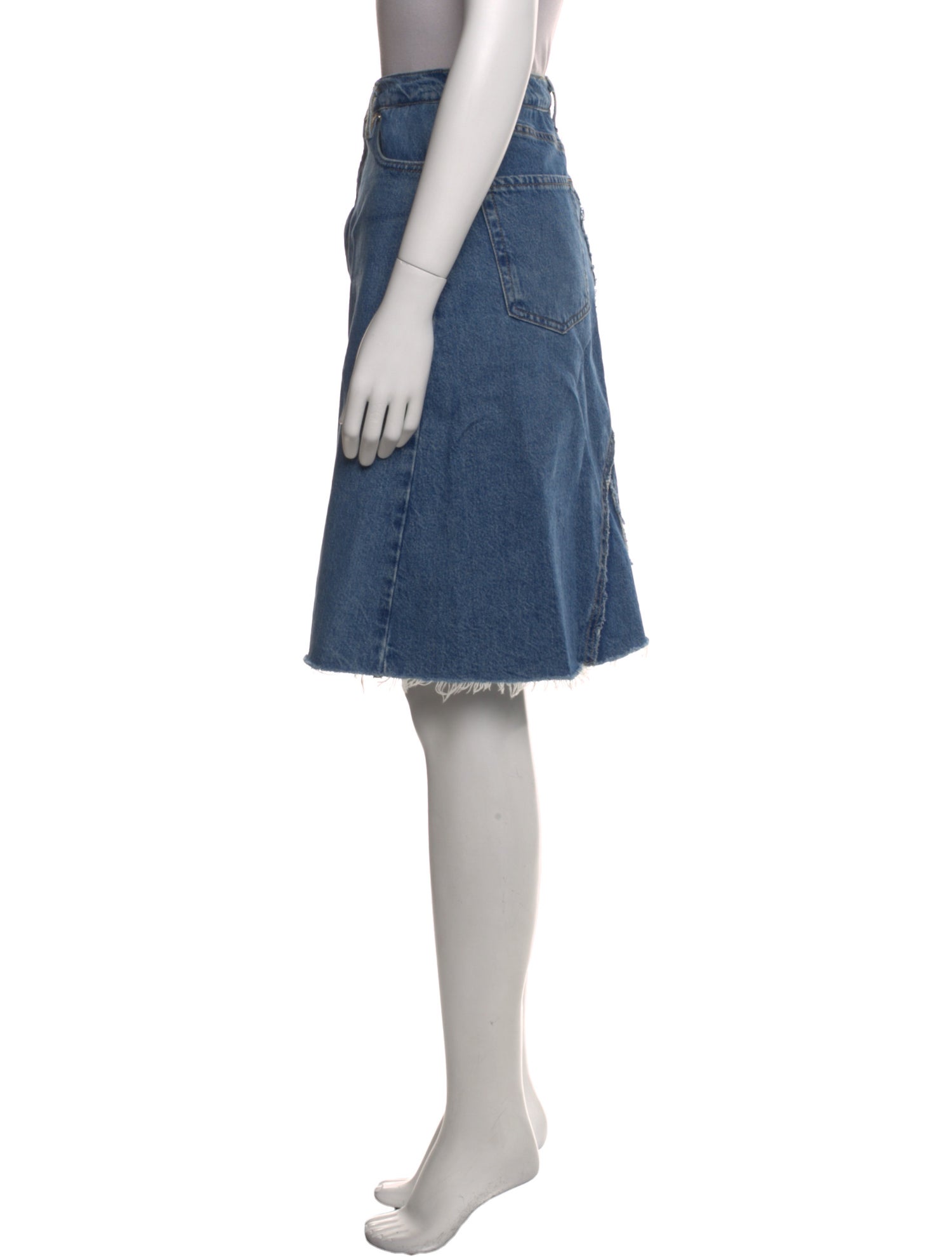 FRAME Distressed Accents Knee-Length Skirt