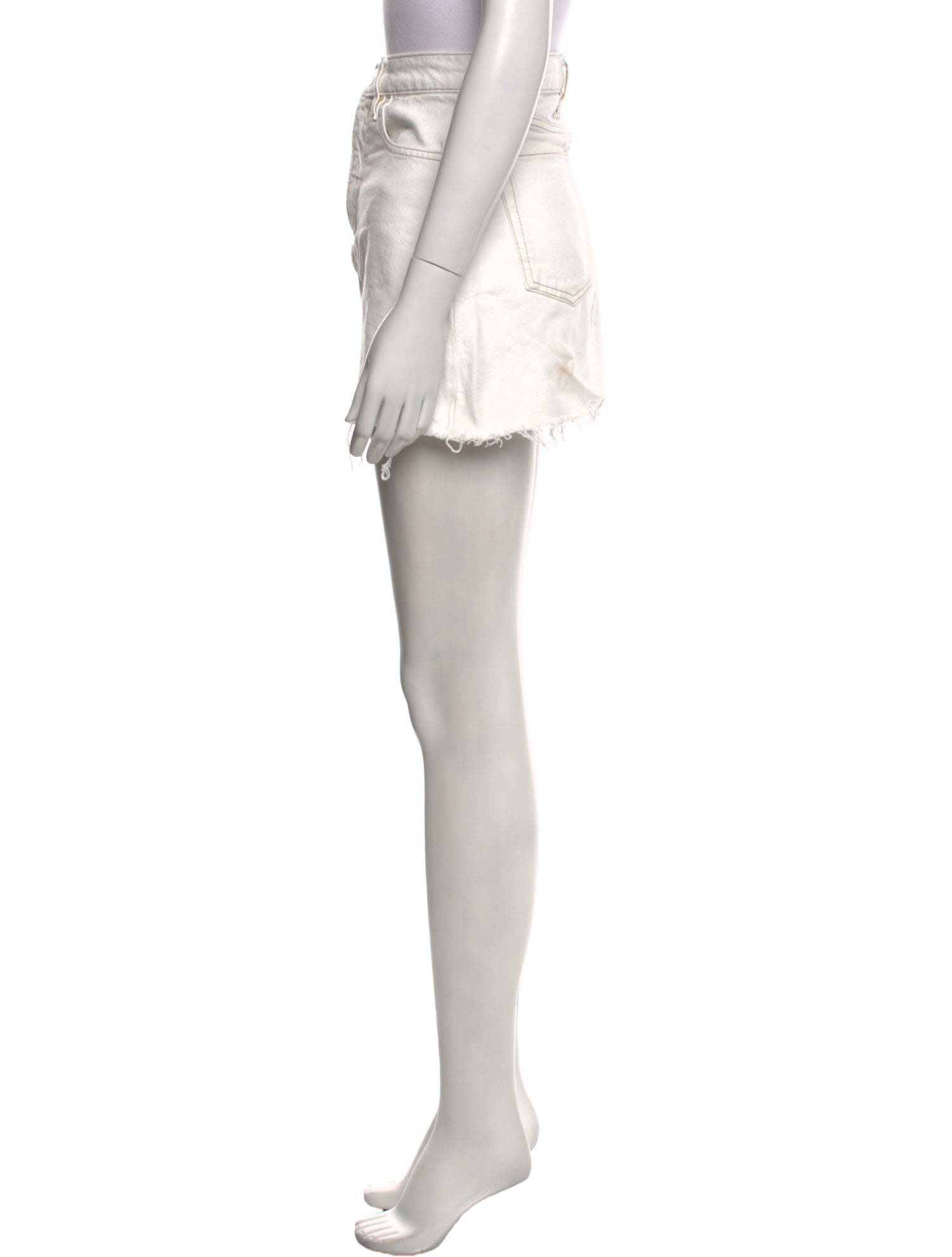 FRAME Raw-Edge Trim Mini Skirt