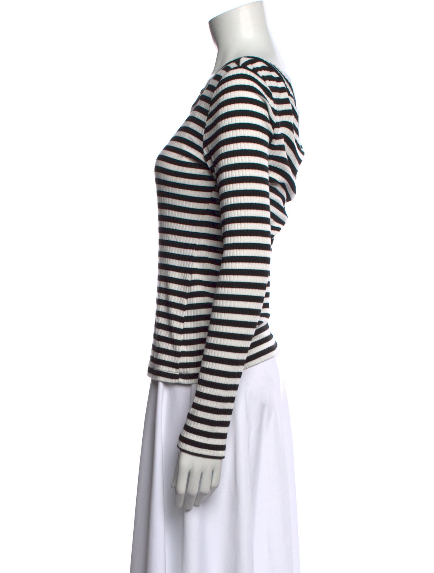 FRAME Striped Bateau Neckline Top