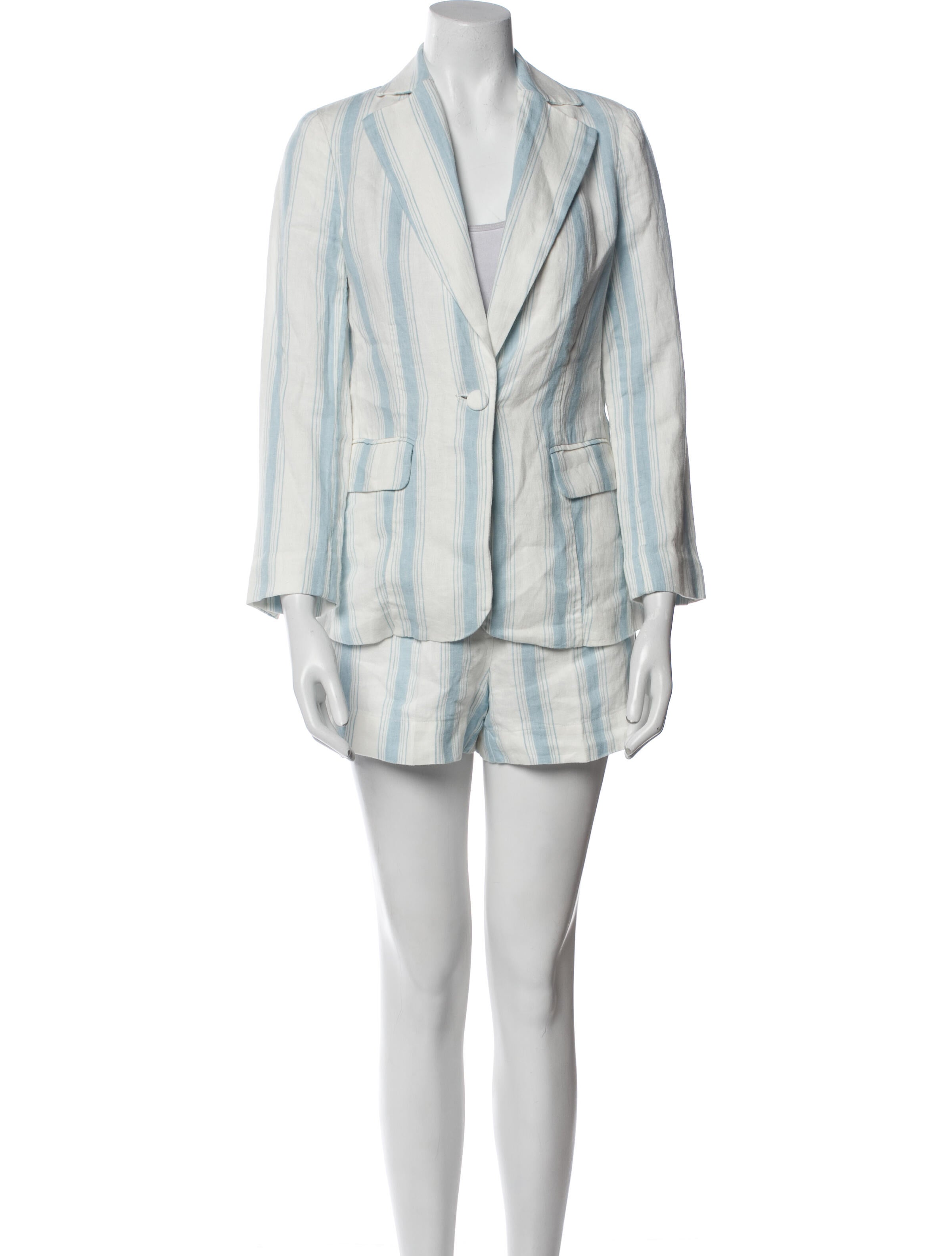 FRAME Linen Striped Short Set