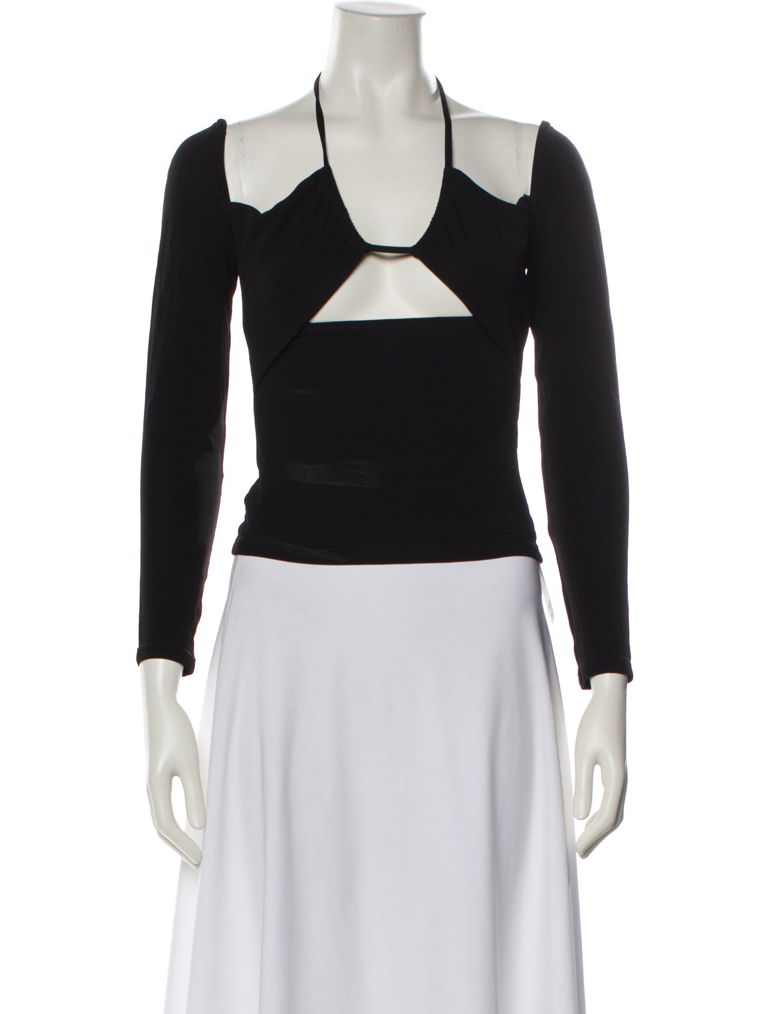 FRAME V-Neck Long Sleeve Crop Top